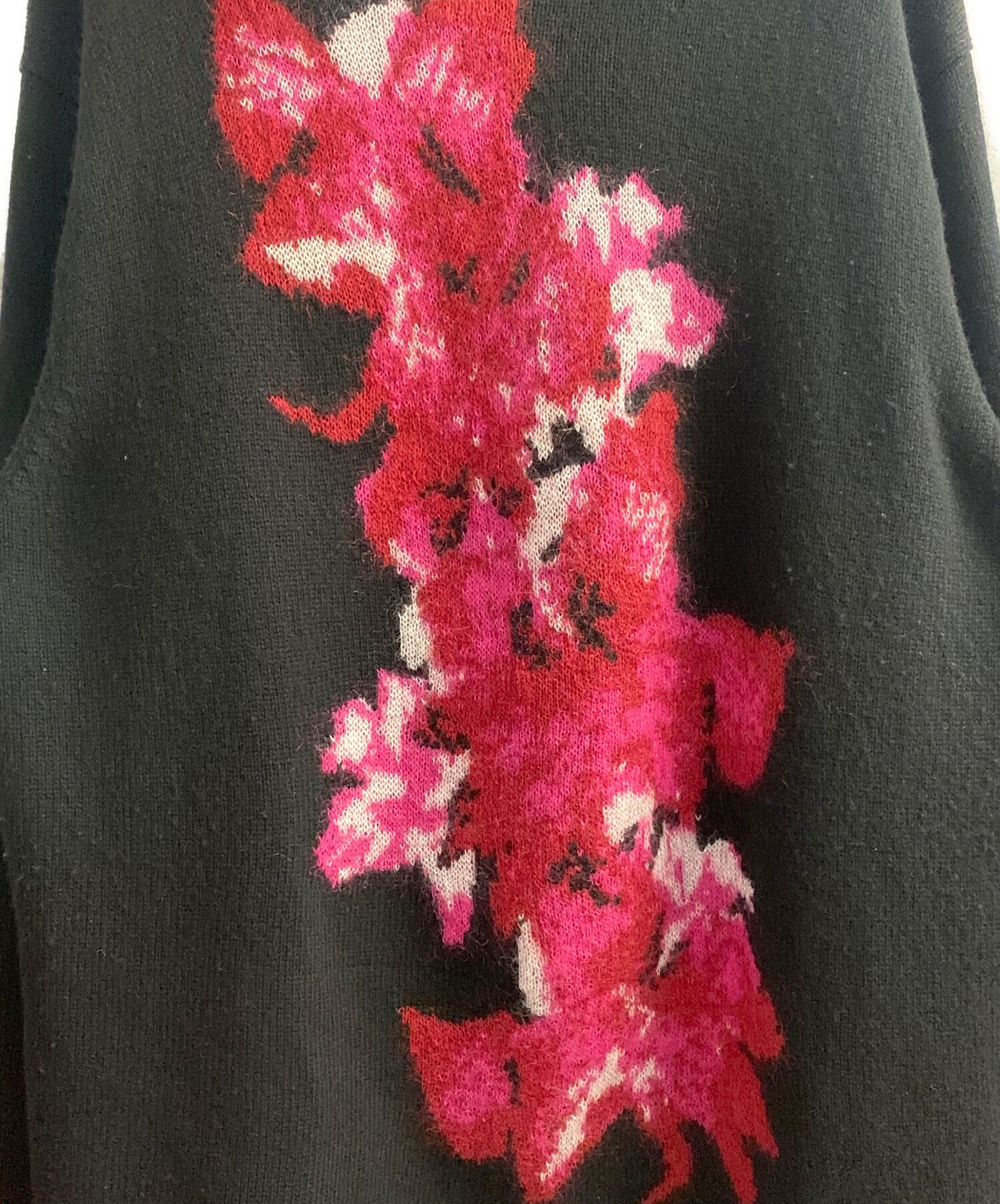 Yohji Yamamoto Yohji Yamamoto Pour Homme Floral Knit Sweater Black 2 Size US M / EU 48-50 / 2 - 5 Thumbnail