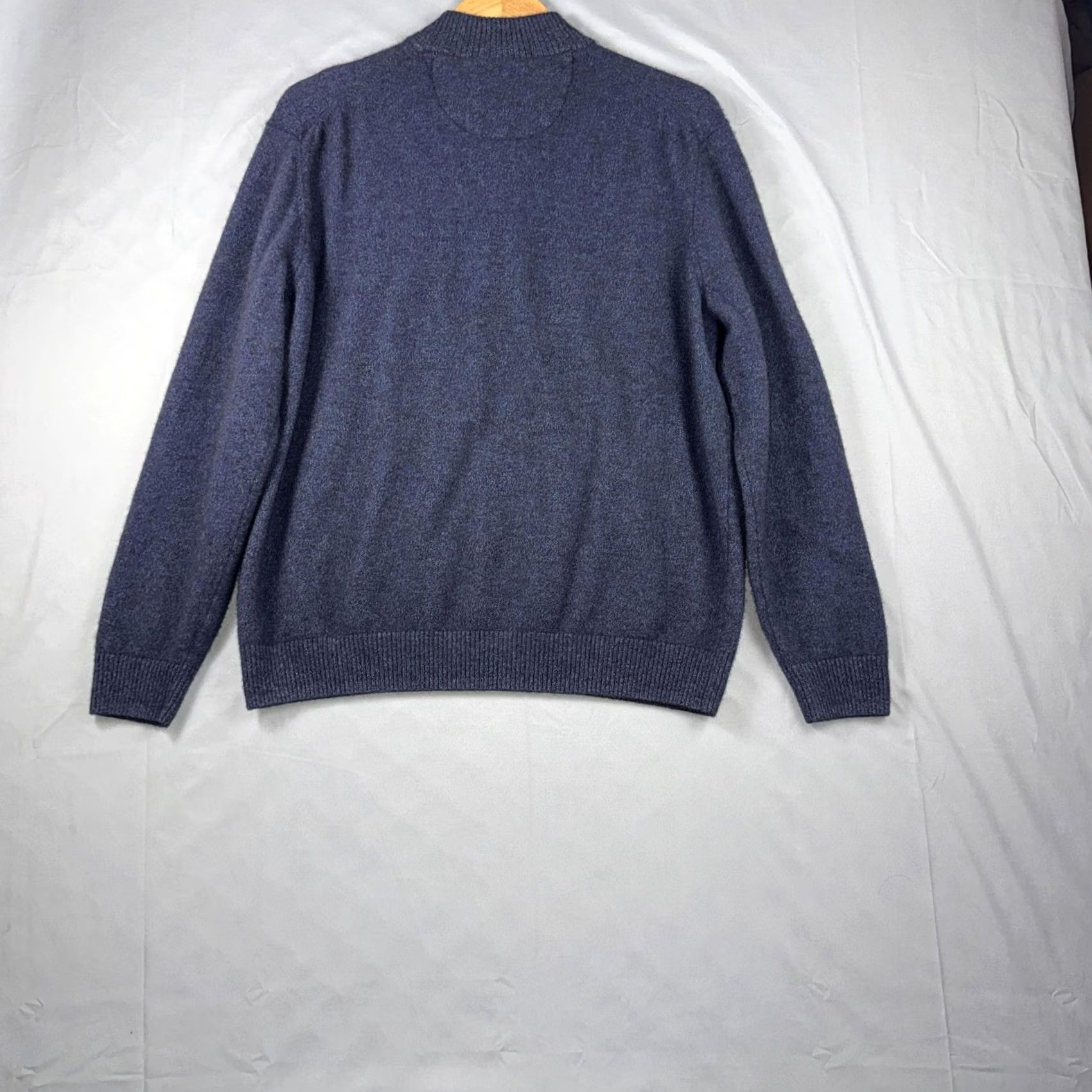 johnnie-O johnnie-O Sweater Mens XL Blue Wool Yak Cotton 1/4 Zip Mock Neck Knit Pullover Size US XL / EU 56 / 4 - 2 Thumbnail