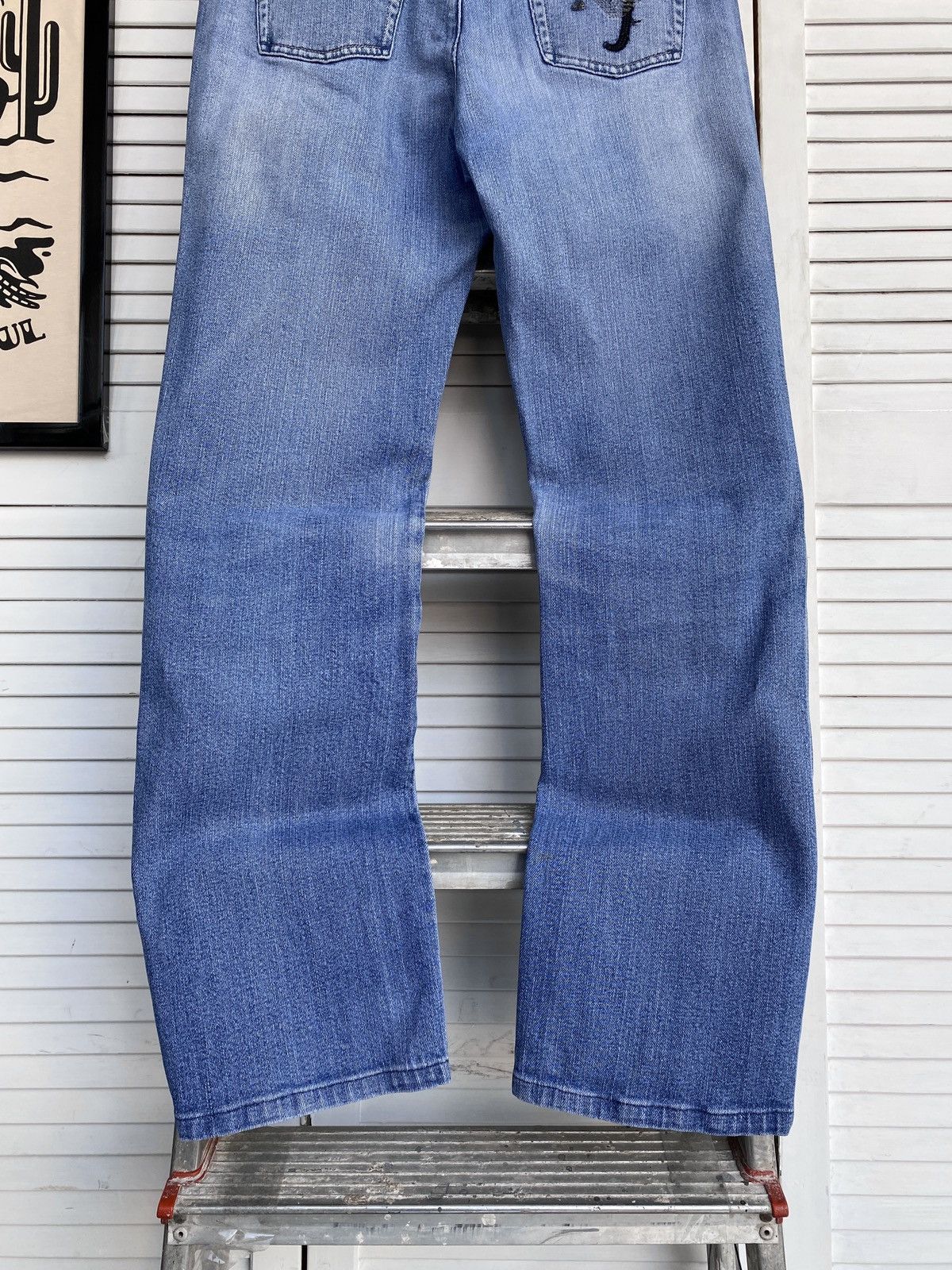 Armani × Giorgio Armani × Vintage Vintage Armani Jeans Y2K Pocket Logo Denim Pants Light Blue Size 31" - 8 Thumbnail