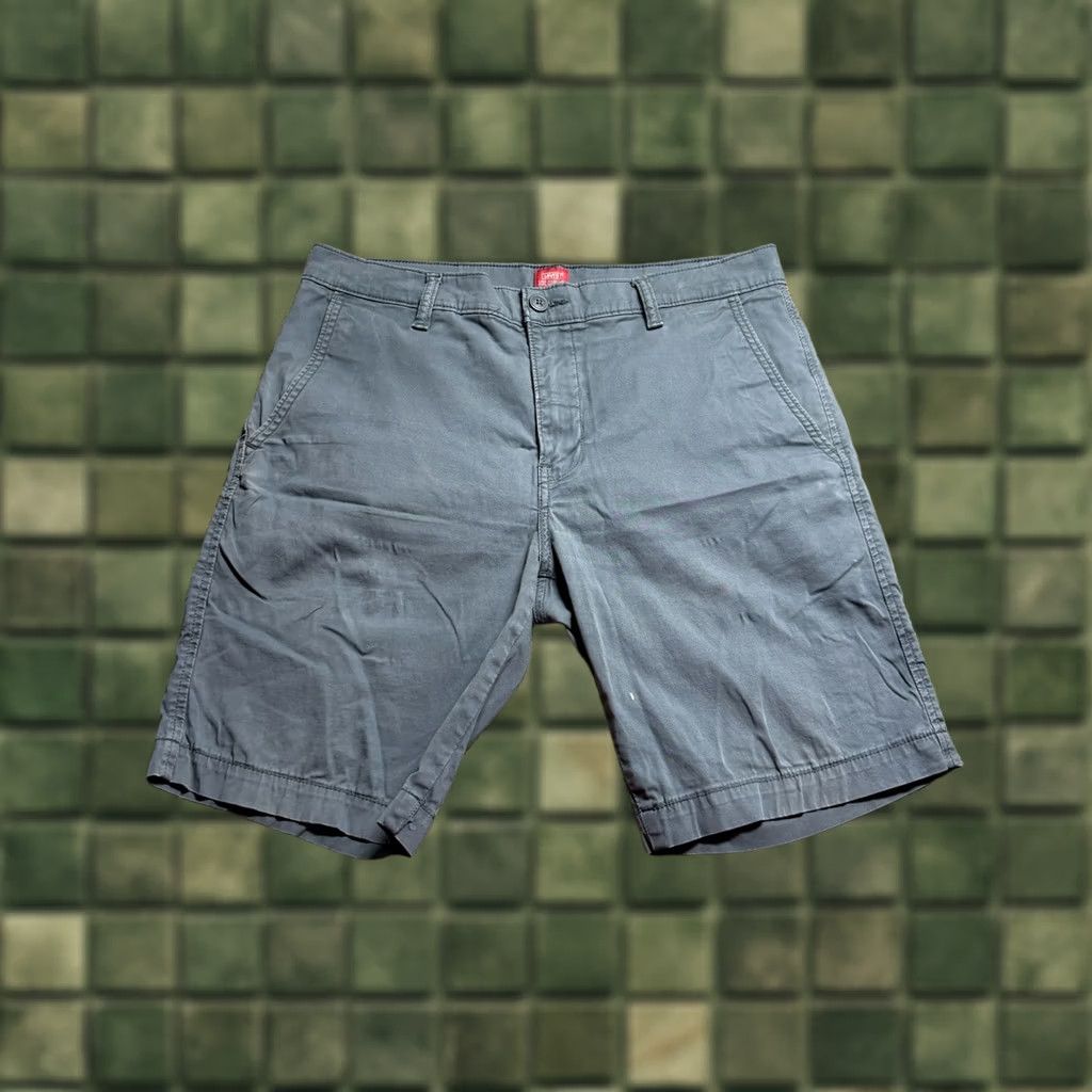 Levi's Levi’s XX Chino EZ Shorts Mens 32 Blue Chino Flat Front Pockets Regular Front Slash Pocket Size US 31 - 1 Thumbnail