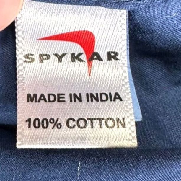 Vintage Spykar Button Up Shirt Blue 100% Cotton Long Sleeve Pockets Men Large Regular Shirt Size US L / EU 52-54 / 3 - 5 Thumbnail