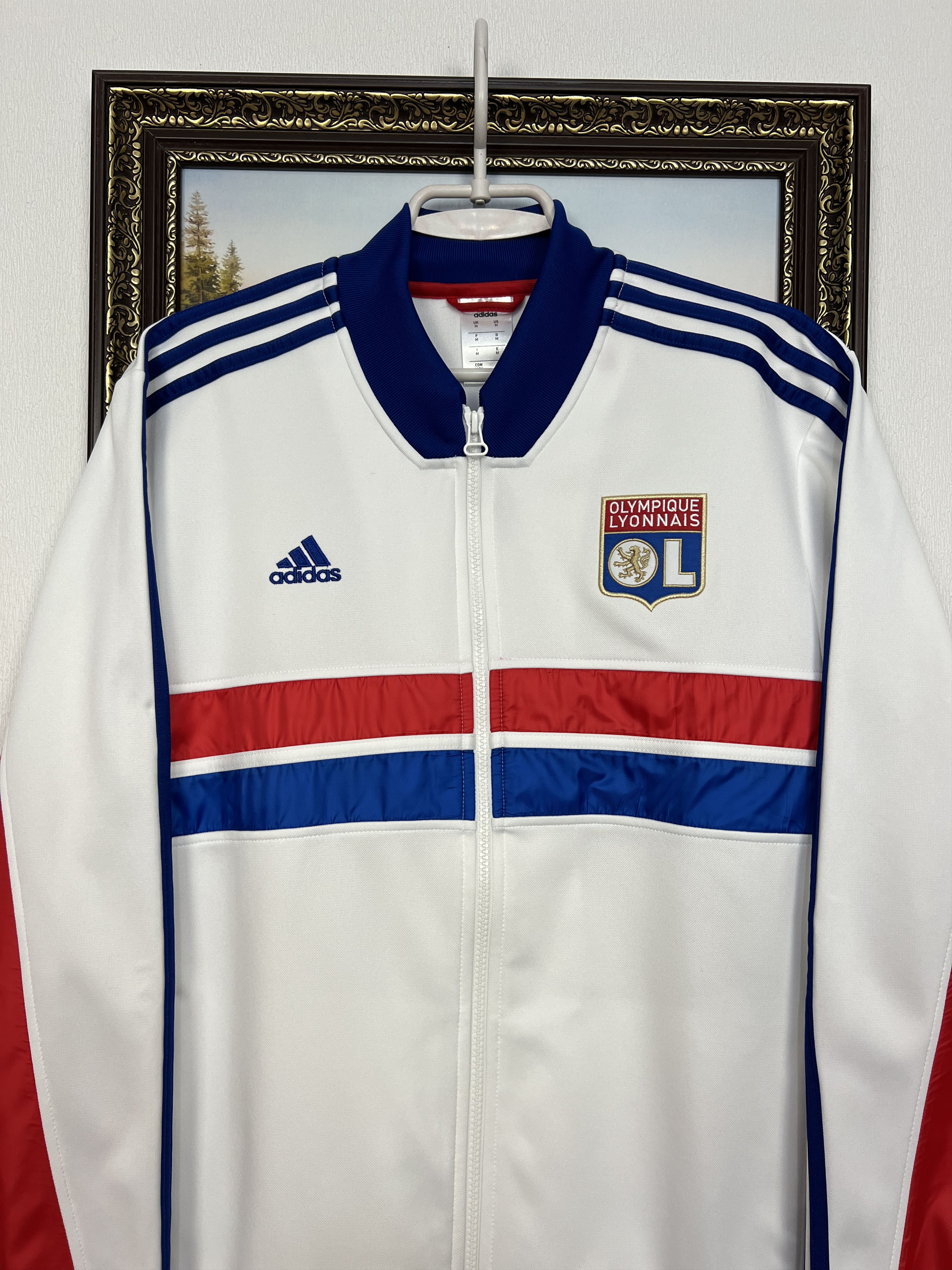 Adidas Vintage OL Lyon Football Jacket Soccer Track Top Zip Rare Size US M / EU 48-50 / 2 - 2 Thumbnail
