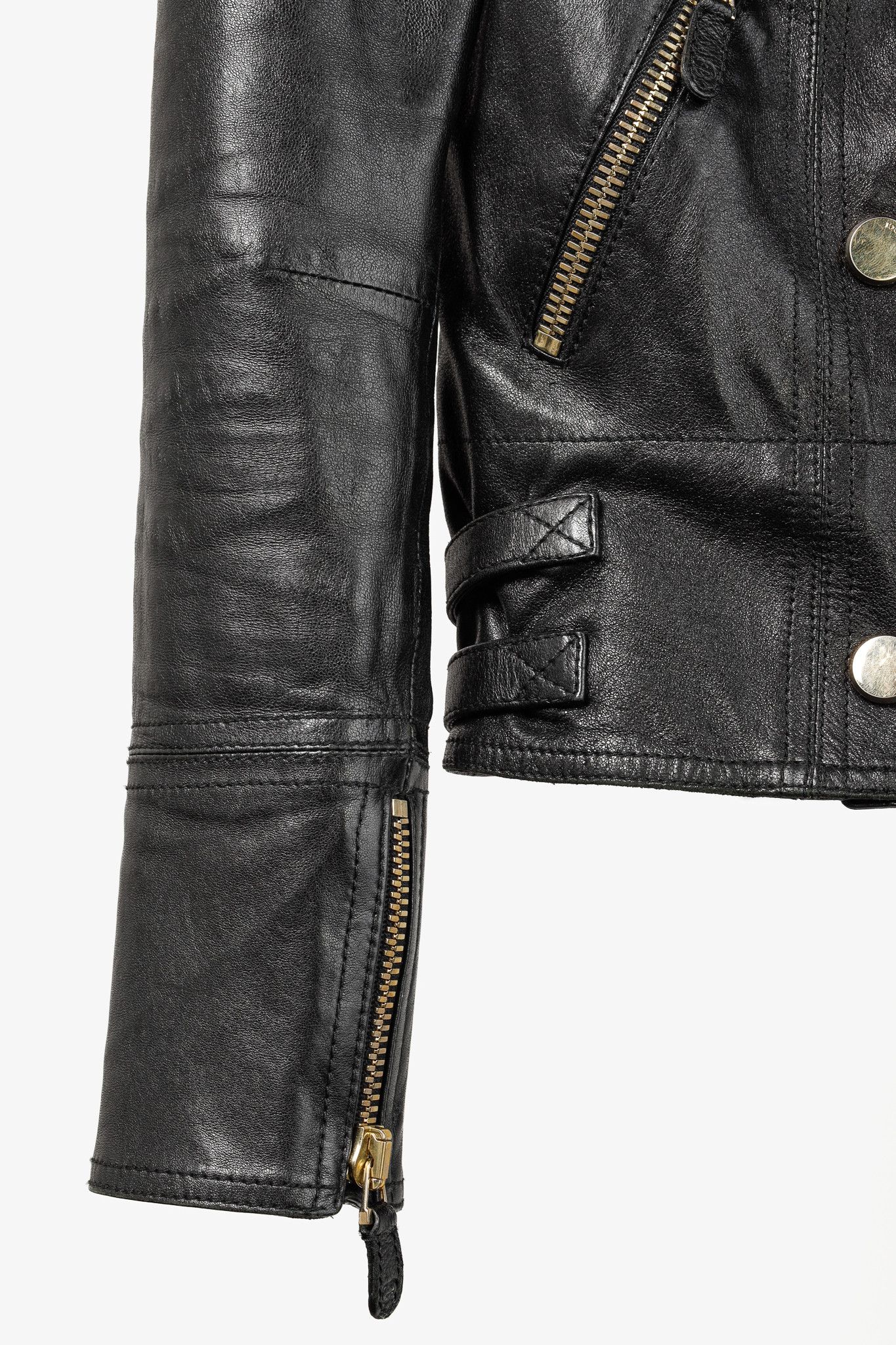 Gucci Gucci Black Leather Double-Breasted Moto Jacket Size M / US 6-8 / IT 42-44 - 7 Thumbnail