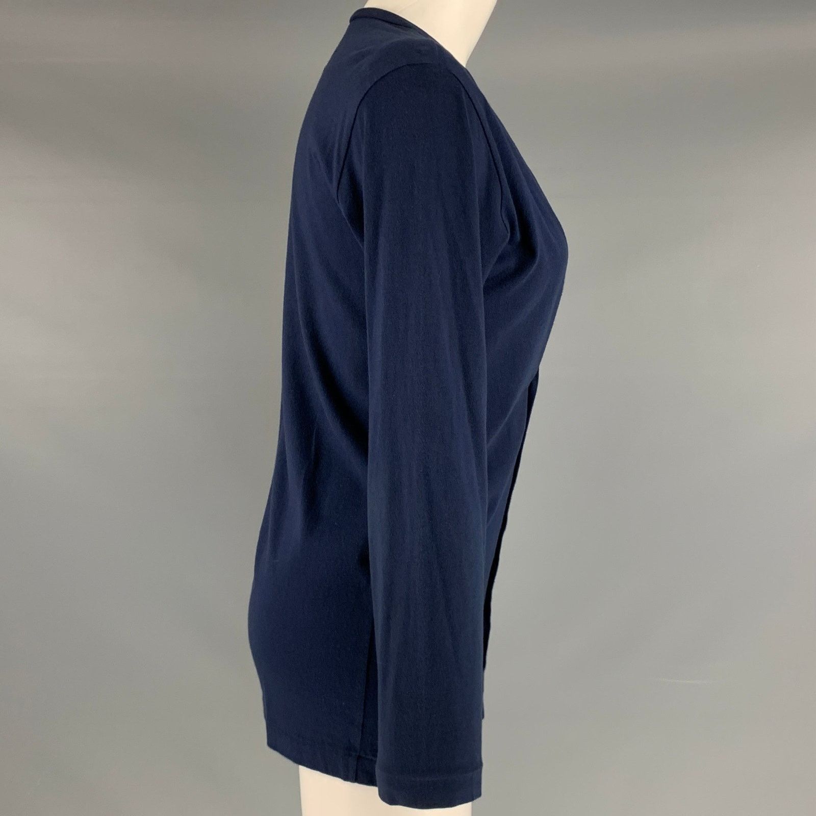 Comme des Garcons COMME des GARCONS Size S Navy Cotton Knit Buttoned Cardigan Size S / US 4 / IT 40 - 2 Thumbnail