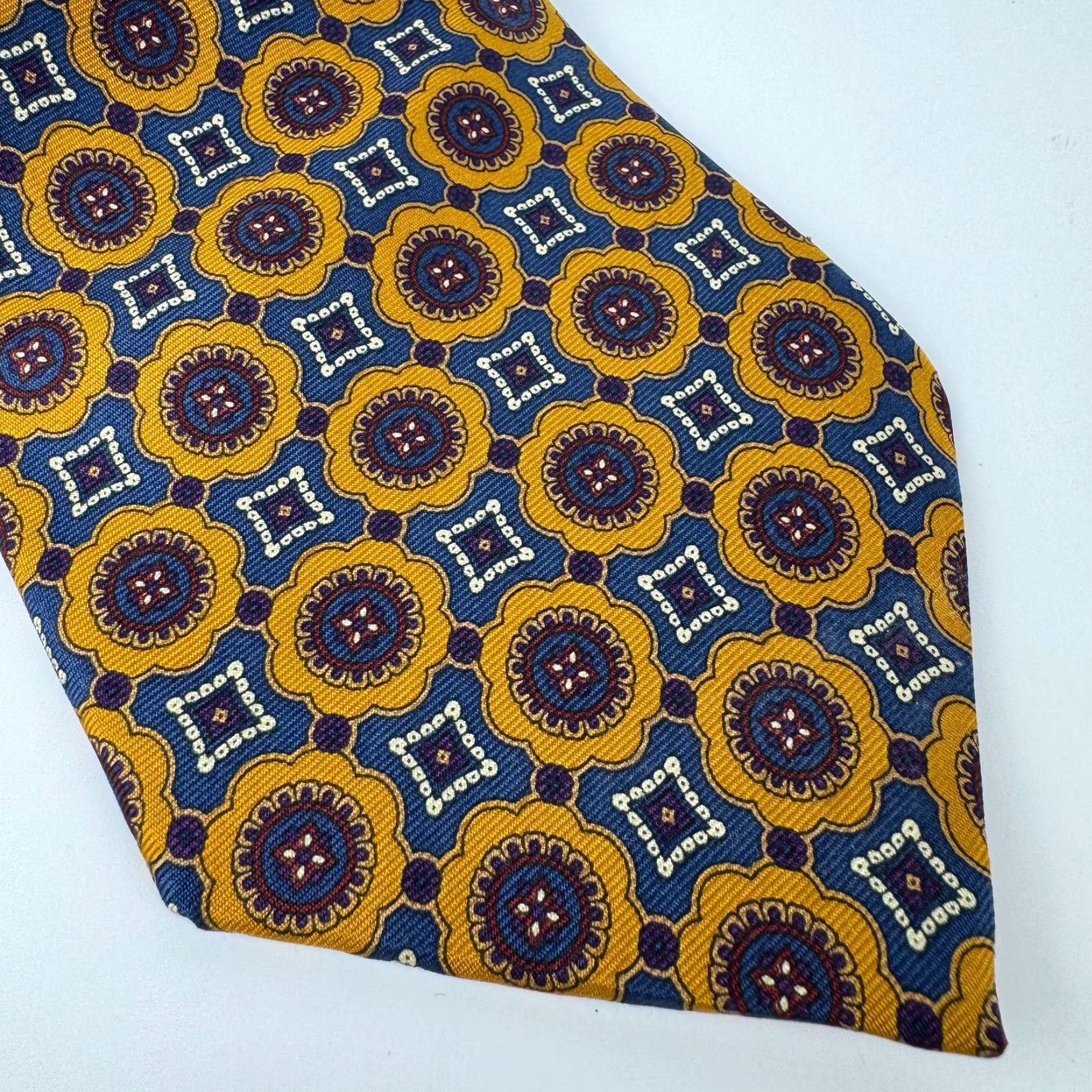 Brooks Brothers Brooks Brothers Makers Pre Silk Blue Geometric Pattern Neck Tie Classic 57"-60" Men Logo Adjustable Size ONE SIZE - 2 Thumbnail
