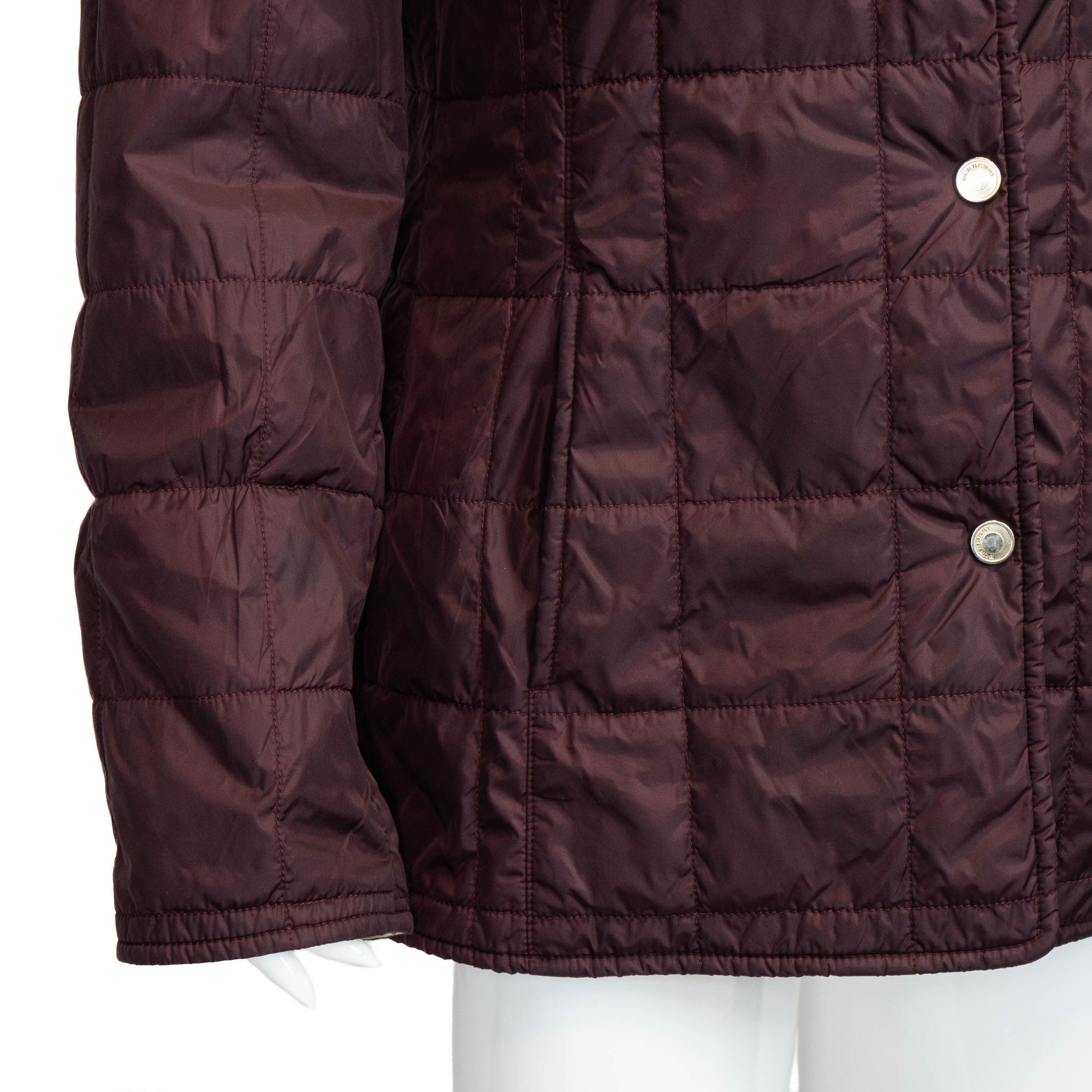 Burberry BURBERRY Check Women Quilted Jacket Burgundy Vintage 90s 00s Size S / US 4 / IT 40 - 7 Thumbnail