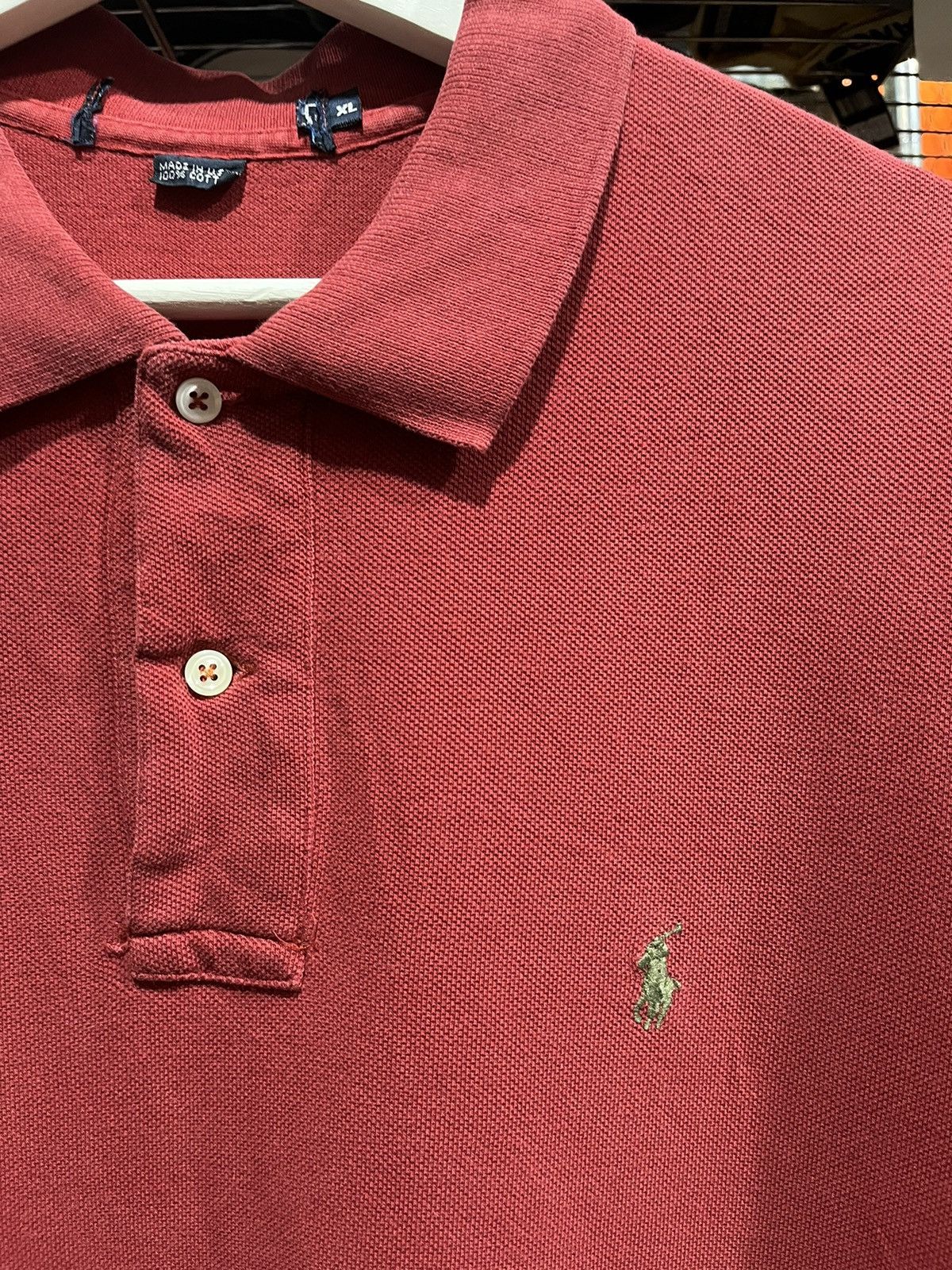 Polo Ralph Lauren Polo Ralph Lauren Pony Shirt Burgundy 90s Size US XL / EU 56 / 4 - 3 Thumbnail