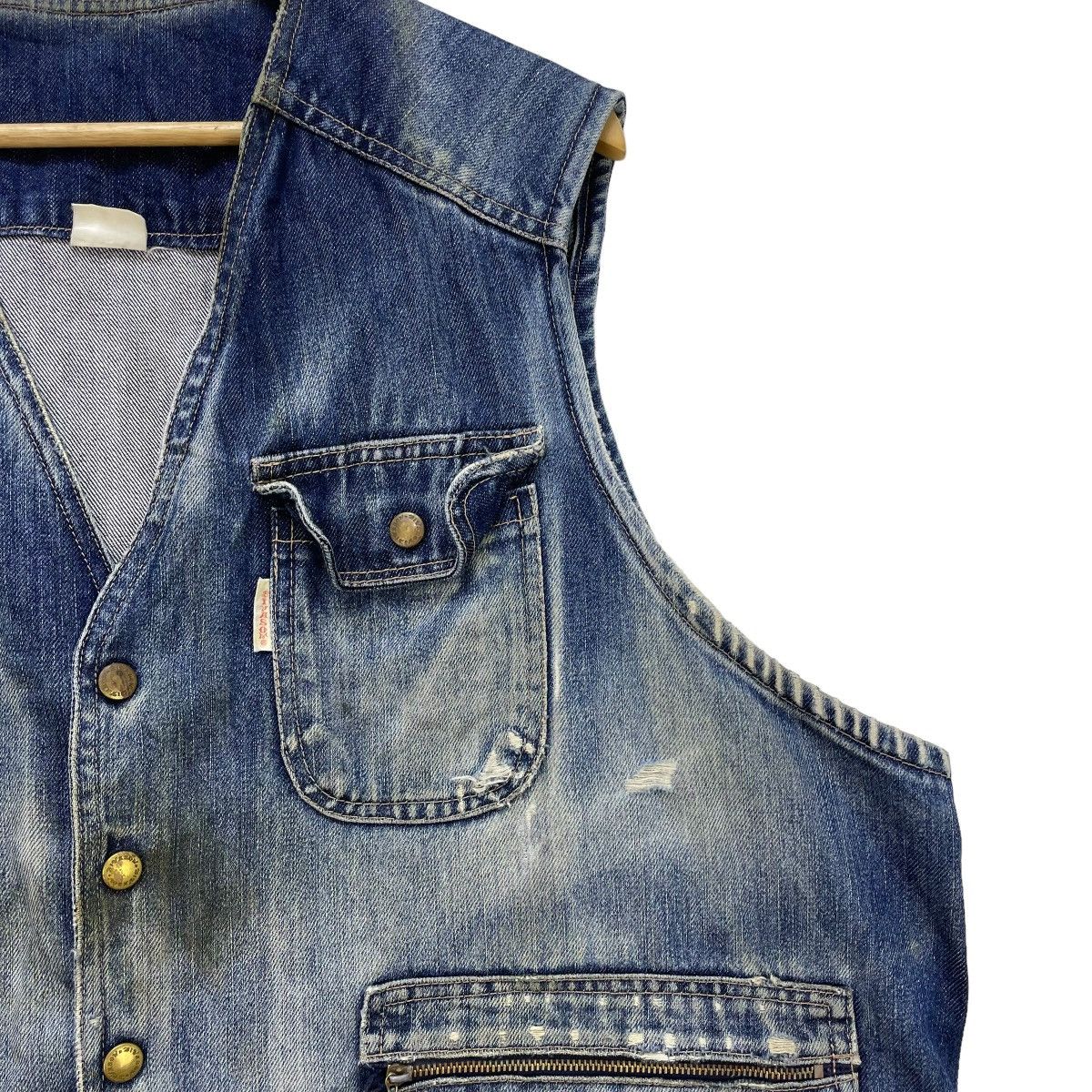 Oshkosh × Vintage Vintage Oshkosh Distressed Vest Denim Jacket Size US L / EU 52-54 / 3 - 4 Thumbnail