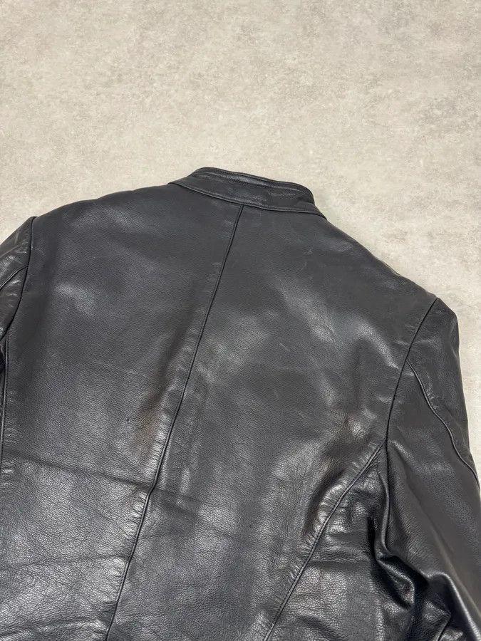 Emporio Armani 1990s Emporio Armani Mao Black Grain Leather Buttoned Jacket Size US S / EU 44-46 / 1 - 6 Thumbnail