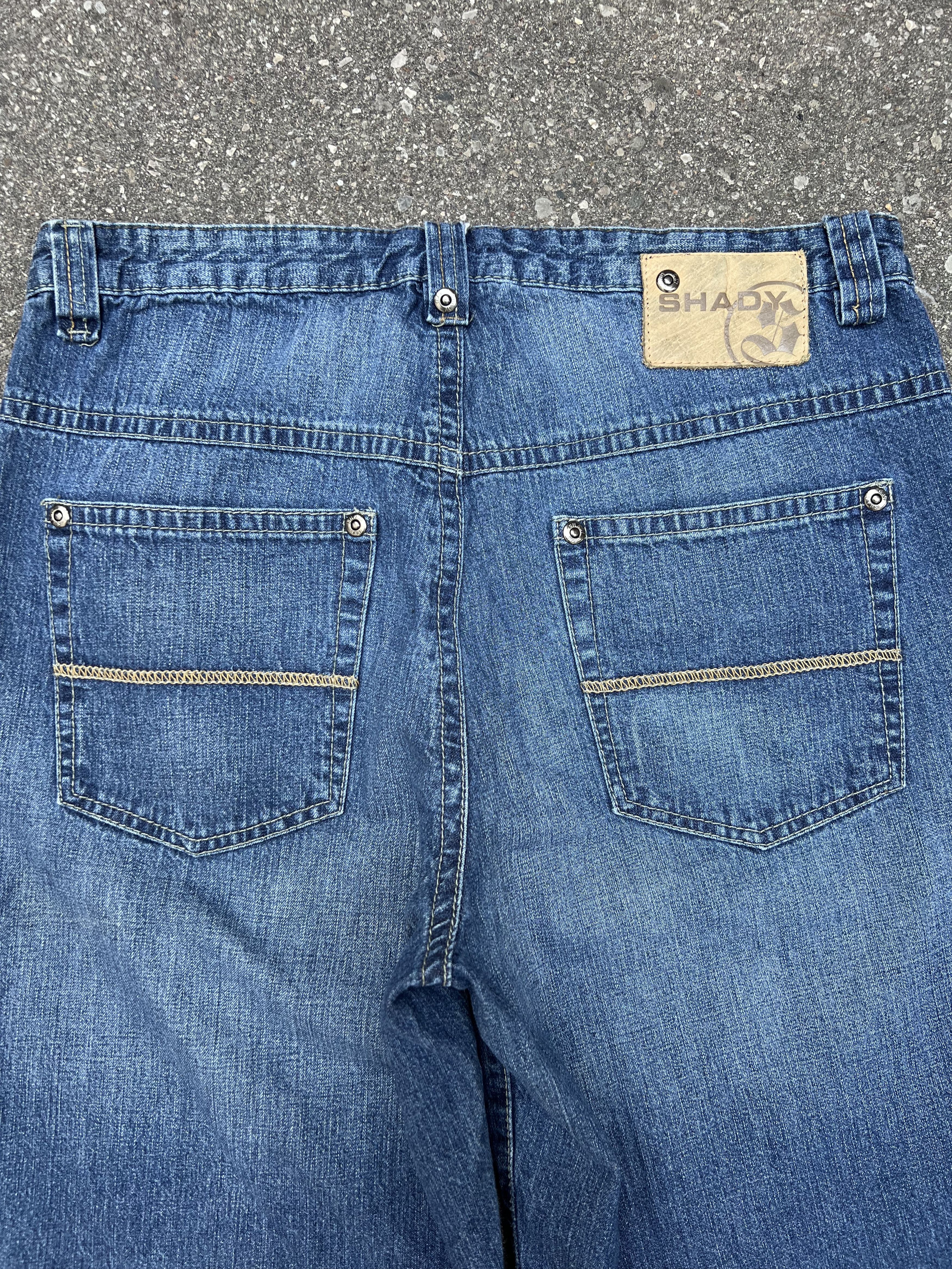 Shady Ltd VTG 2000's Shady Baggy Faded Denim Jean Shorts Size US 34 / EU 50 - 4 Thumbnail