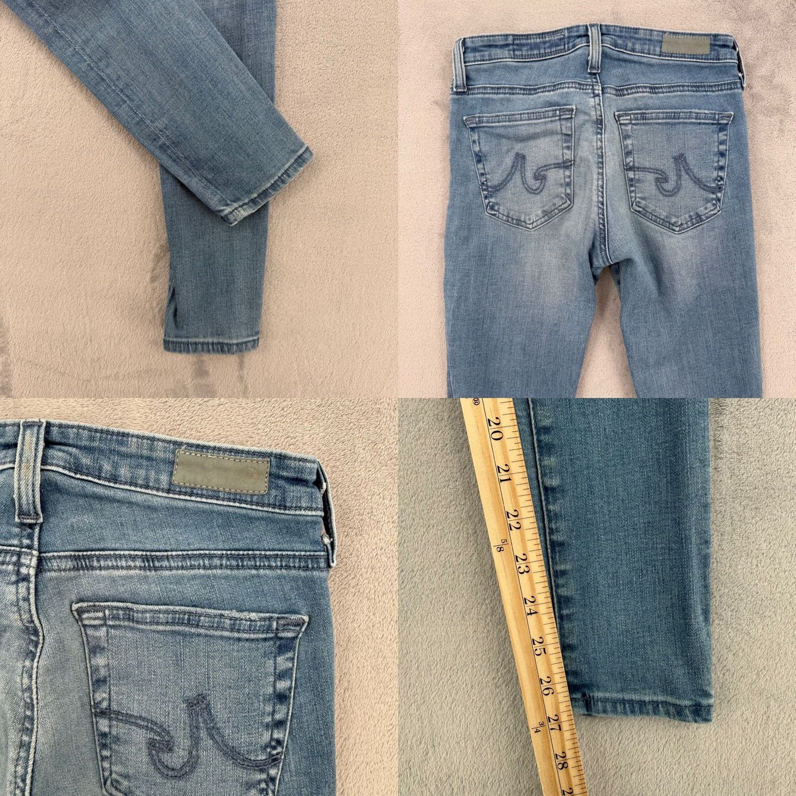 Vintage AG Adriano Goldschmied The Middi Ankle Light Wash Mid Rise Womens Sz 24R Size 42" / US 20 - 8 Thumbnail