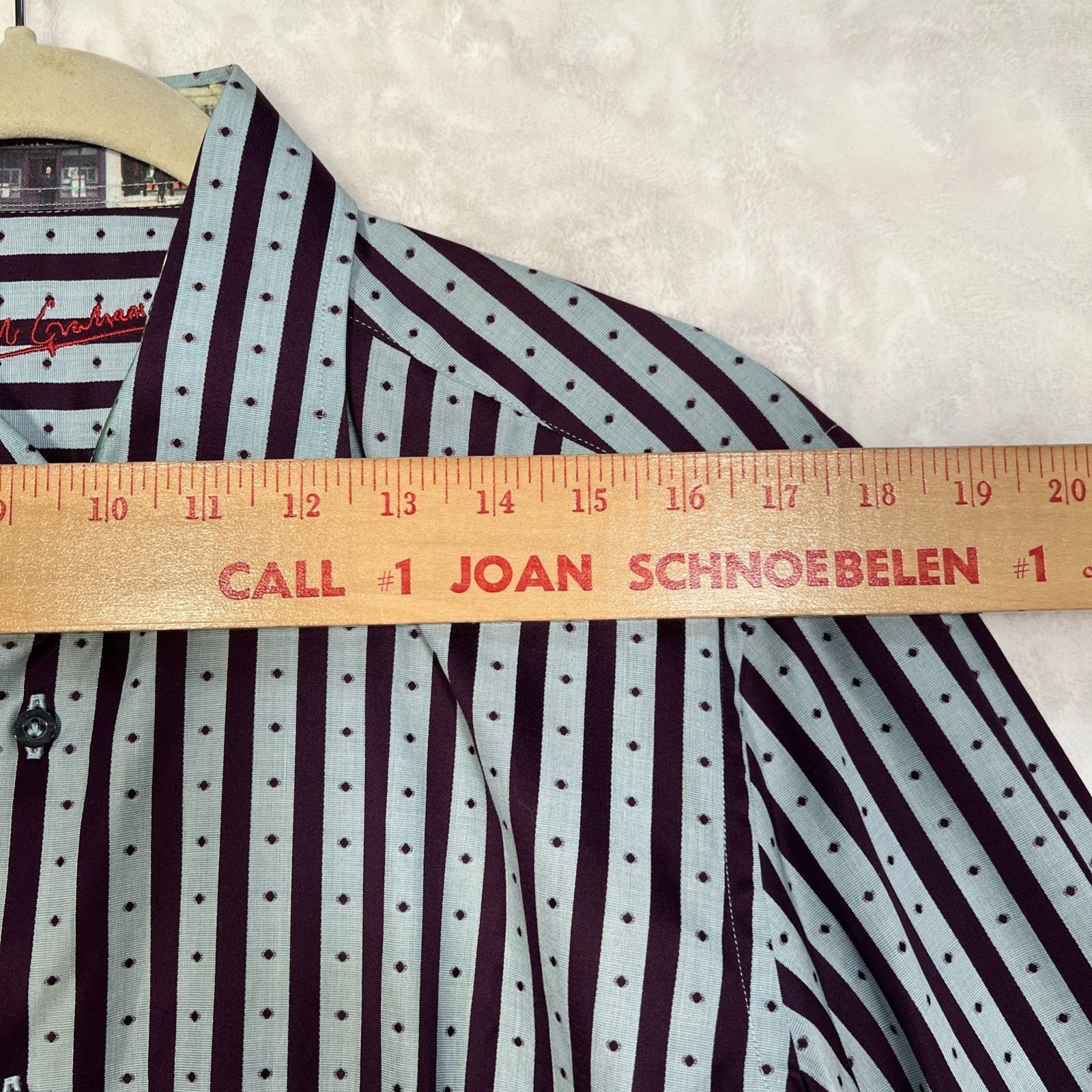 Robert Graham Robert Graham Mens Shirt Blue Dot Flip Cuff Italian Store Size US L / EU 52-54 / 3 - 11 Thumbnail