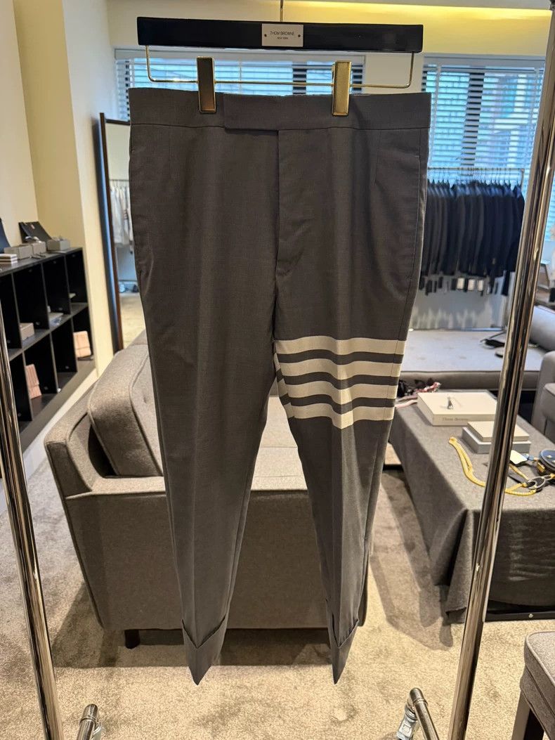 Thom Browne Thom Browne Classic medium gray four-bar suit pants 2503-N Size 44R - 1 Thumbnail