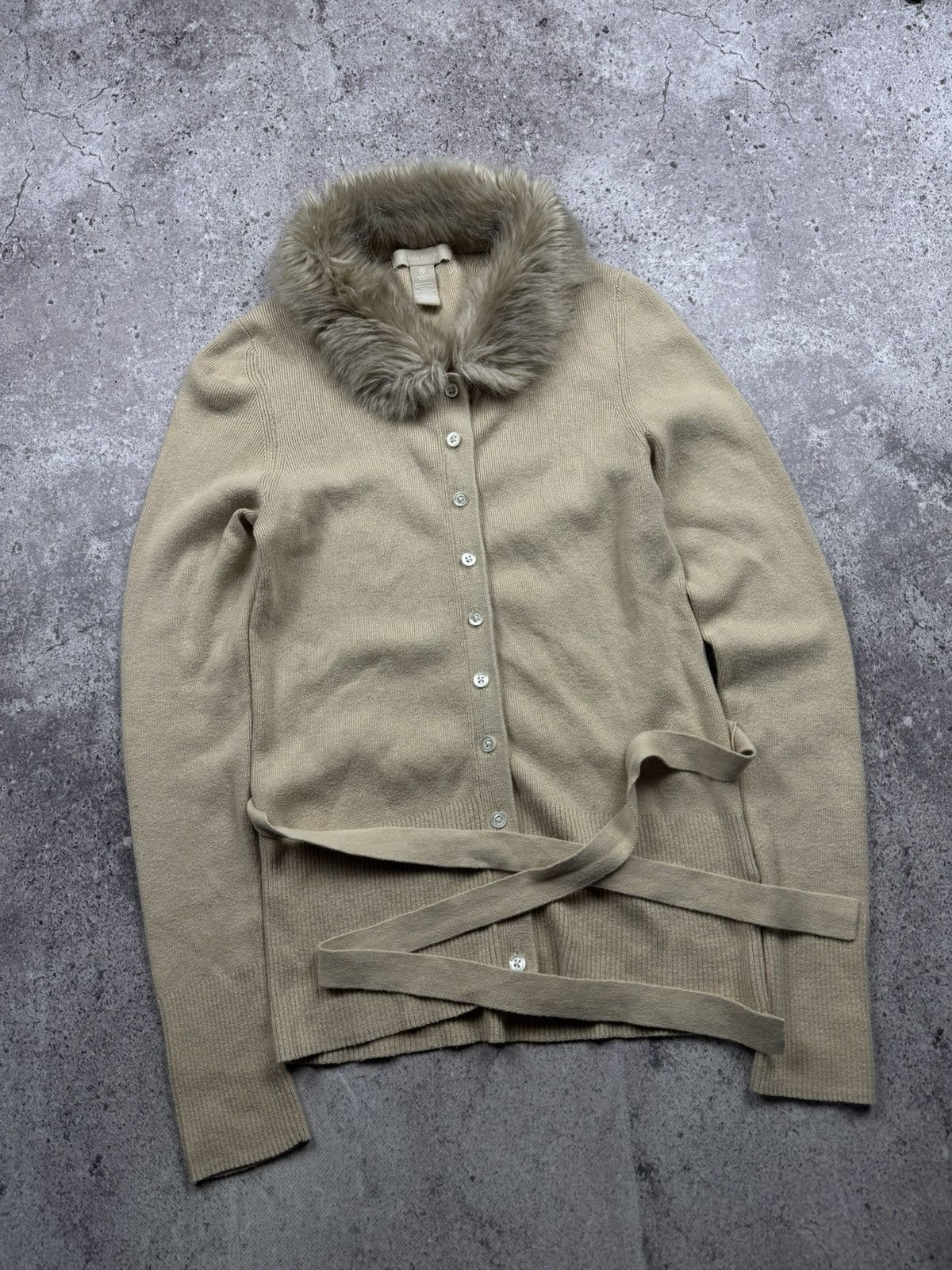 Japanese Brand VINTAGE Y2K IF SIX WAS NINE FUR CASHEMERE BUTTON SWEATER Size XS / US 0-2 / IT 36-38 - 2 Thumbnail