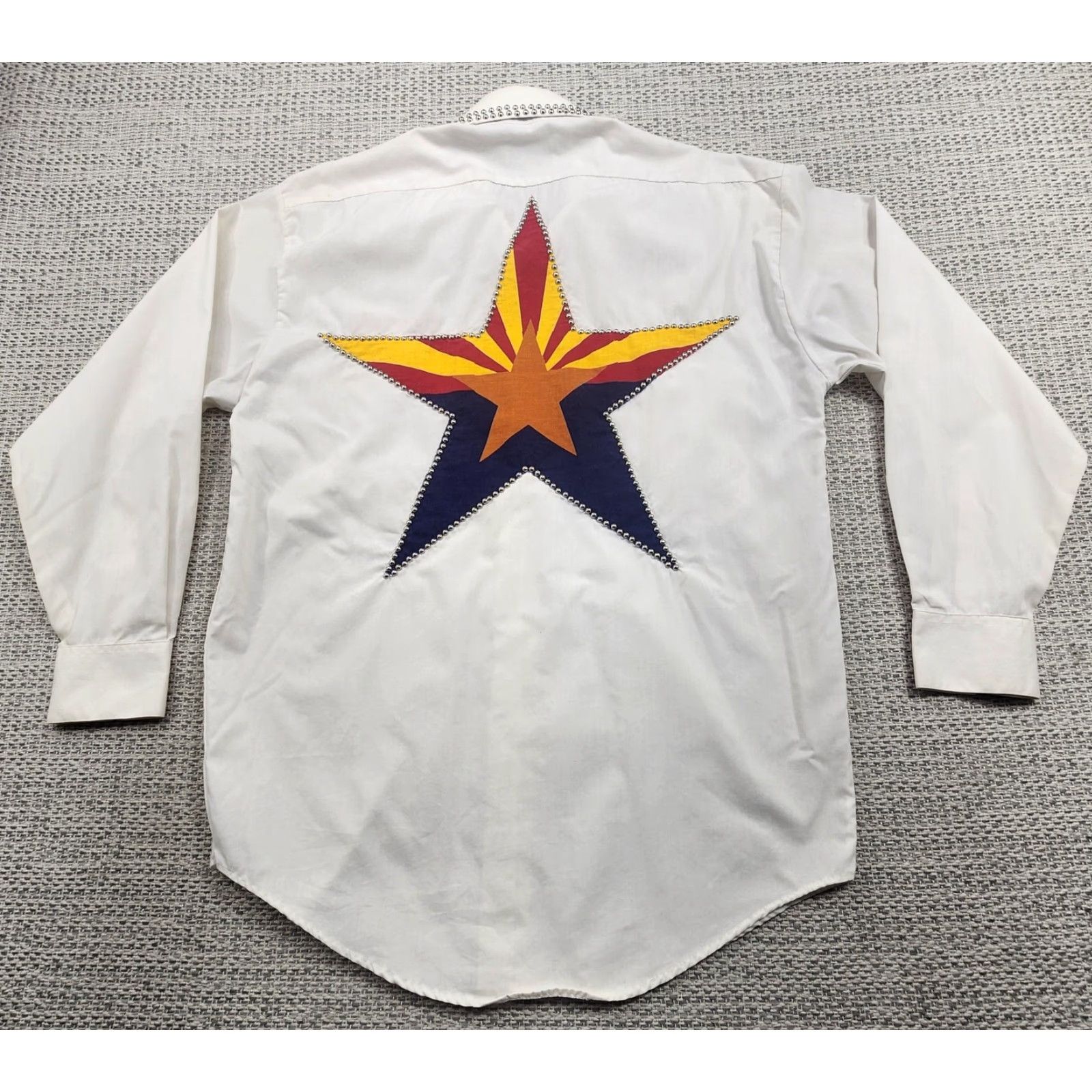 Vintage VINTAGE Haleman Shirt Mens S Western Arizona Star Cowboy 80s Shirt Mens S White Button-Up Long Sleeve Size US S / EU 44-46 / 1 - 2 Thumbnail