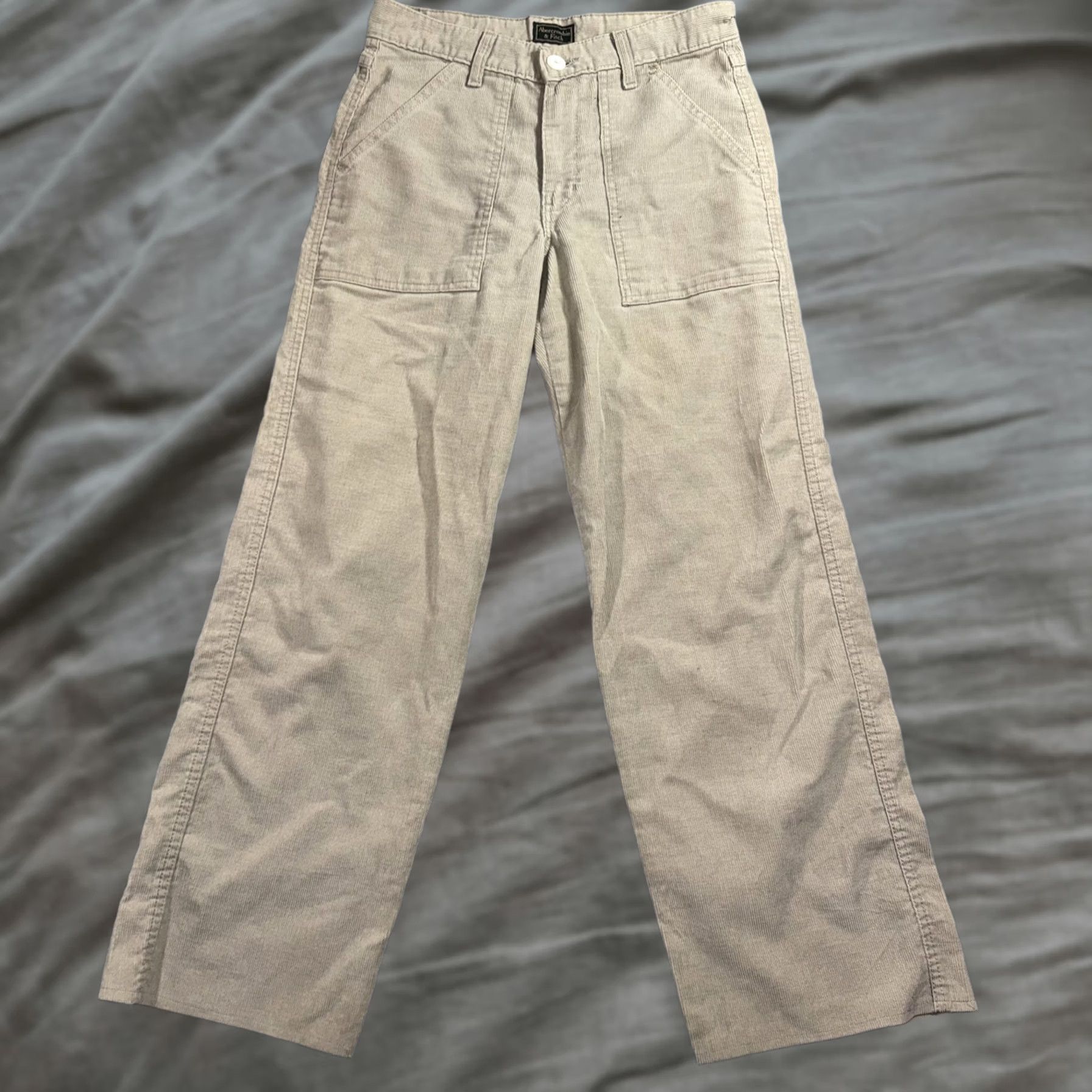 Abercrombie & Fitch VINTAGE Abercrombie & Fitch Pants Womens 2 Beige Corduroy Utility Made USA 90s Size 26" / US 2 / IT 38 - 1 Thumbnail