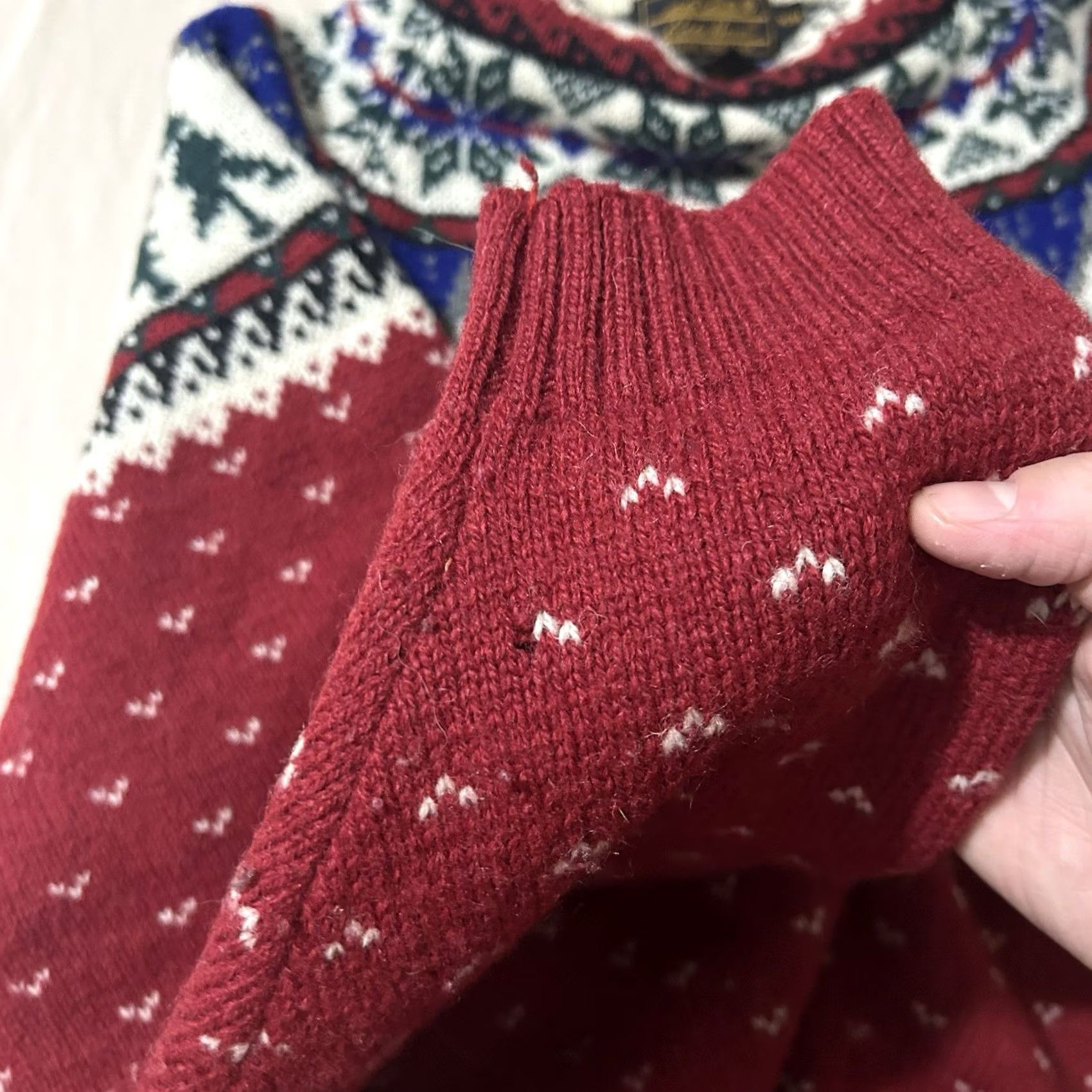 Eddie Bauer VINTAGE Eddie Bauer Sweater Nordic Fair Isle Winter Wool Pullover Mens Size M Red 90s Size US M / EU 48-50 / 2 - 5 Thumbnail