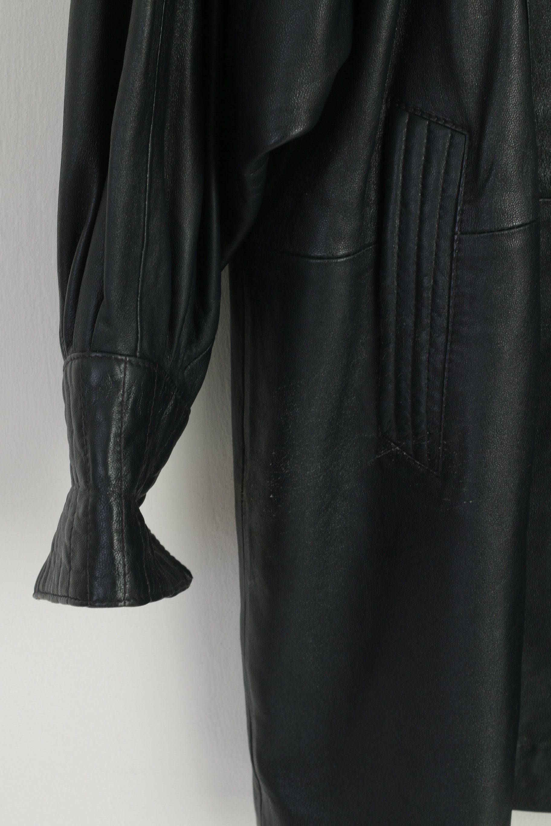 Vintage Vintage Women M Jacket Navy Soft Leather Bomber 8752 Size M / US 6-8 / IT 42-44 - 4 Thumbnail