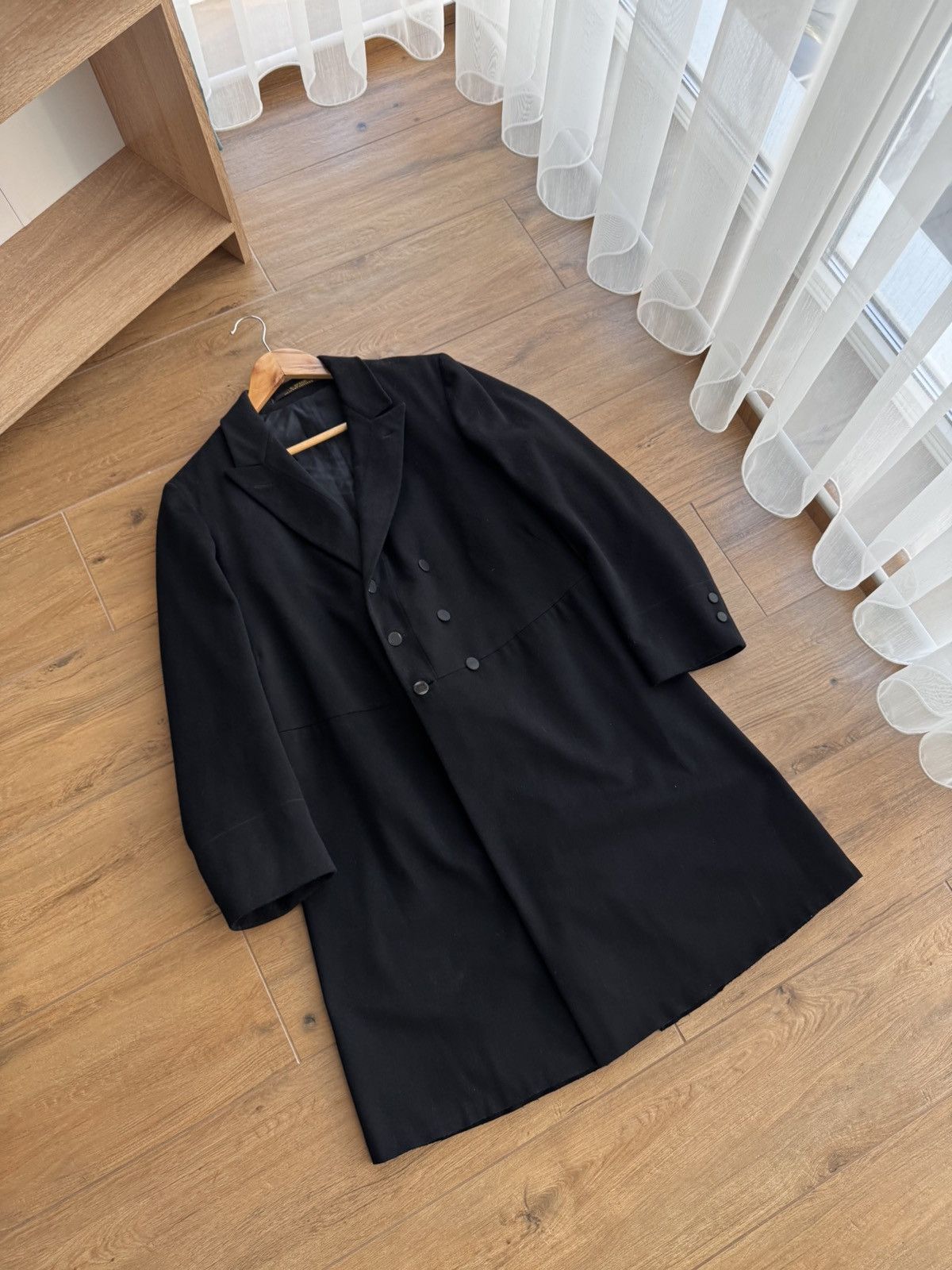 Vintage Vintage Black Frock Coat Elegance 50s Double-Breasted Jacket Size US M / EU 48-50 / 2 - 2 Thumbnail