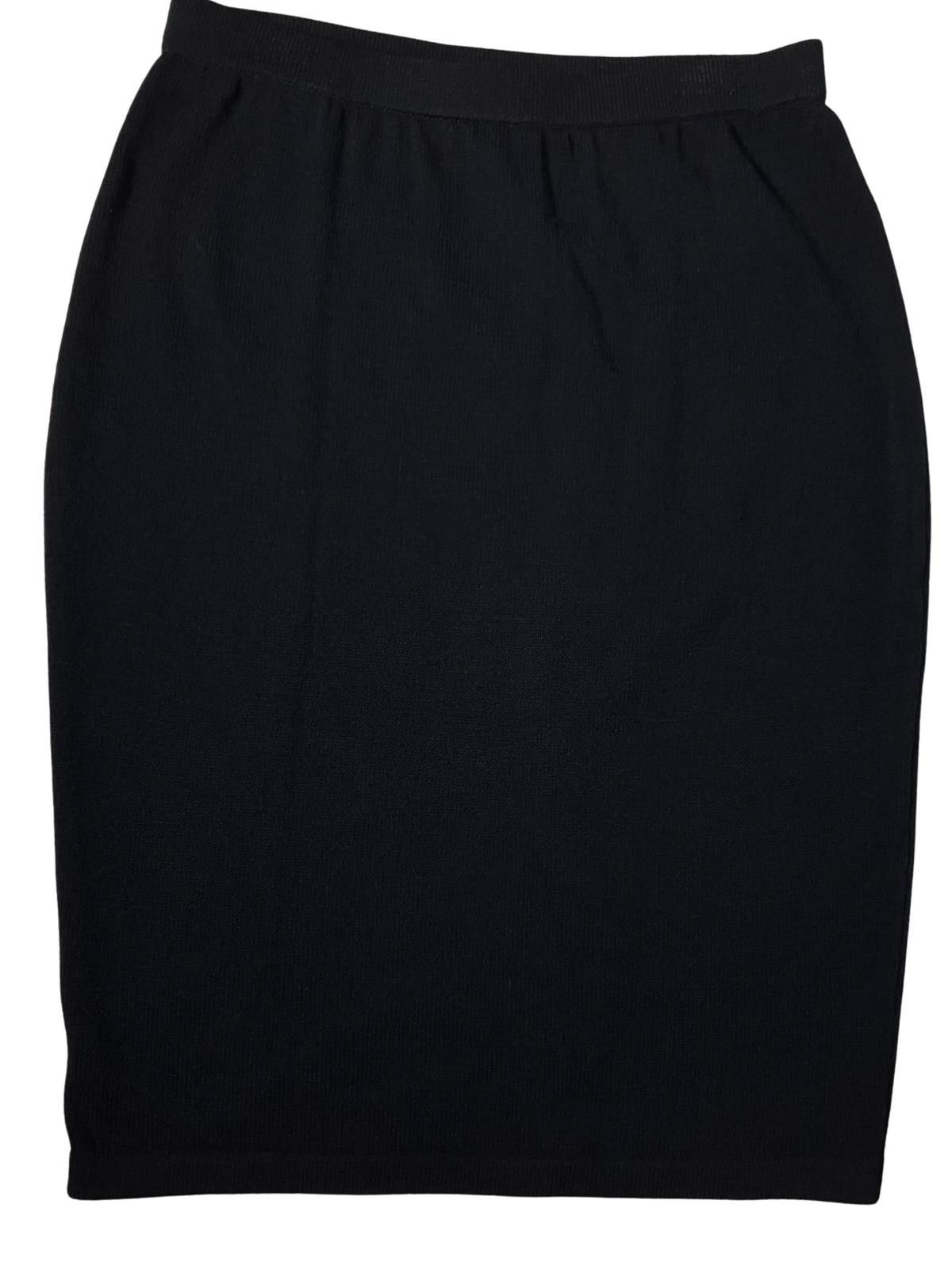 St. John St John Knit Skirt Black Wool Blend Size 14 Size 36" / US 14 / IT 50 - 4 Thumbnail