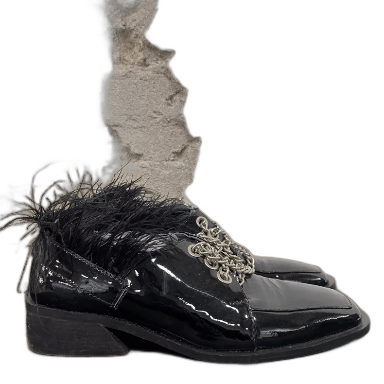 Dr. Martens Zarqua Chain Detail Black Leather Shoes Size US 6 / IT 36 - 1 Thumbnail