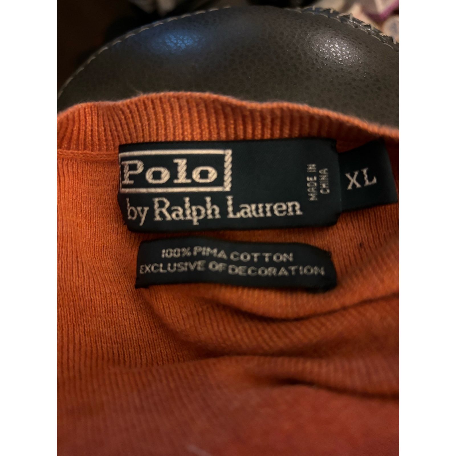 Polo Ralph Lauren Polo Ralph Lauren Sweater Mens XL Orange Pima Cotton V Neck Size US XL / EU 56 / 4 - 7 Thumbnail
