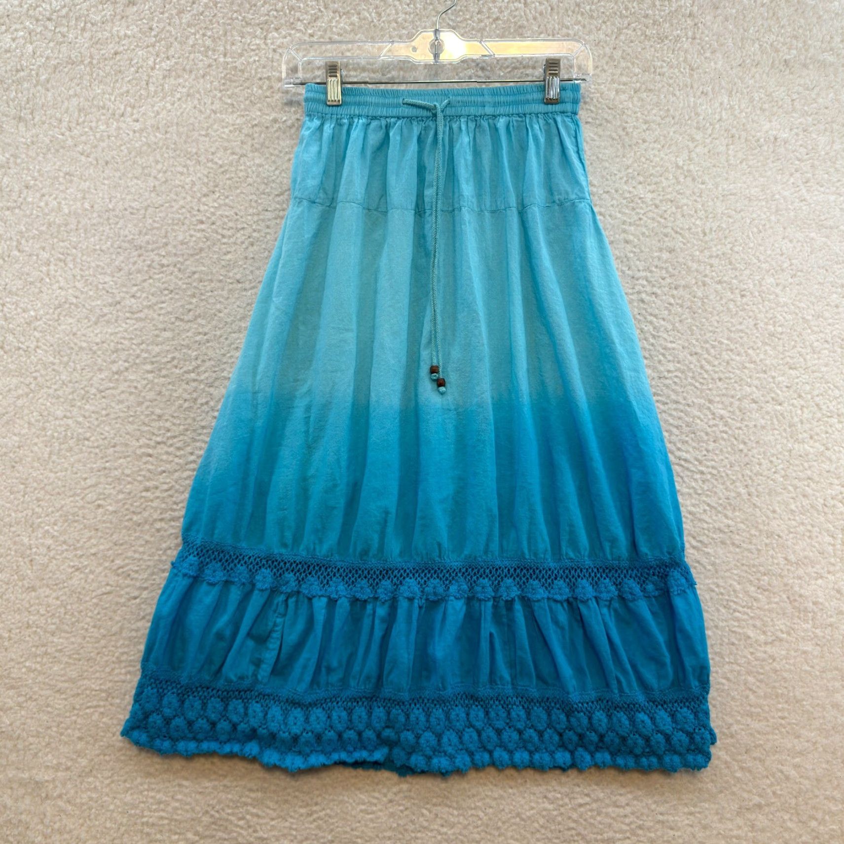 Vintage VINTAGE Midi Maxi Skirt XS S Ombre Prairie Cottagecore Hippie Boho Broomstick Bobbie Brooks Size 26" / US 2 / IT 38 - 2 Thumbnail