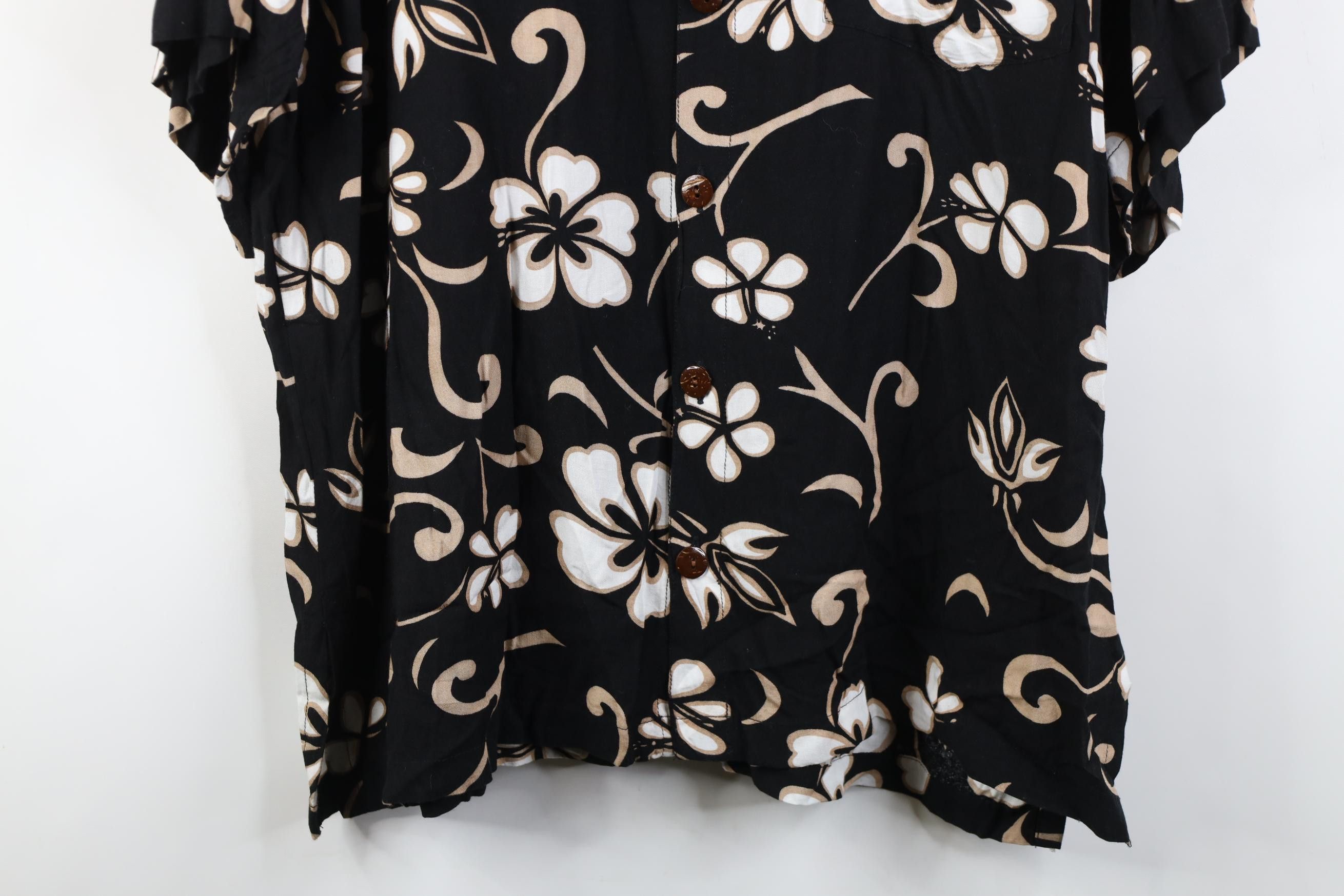 Vintage Vintage 90s Streetwear Gabardine Luau Hawaiian Button Shirt Size US XL / EU 56 / 4 - 3 Thumbnail