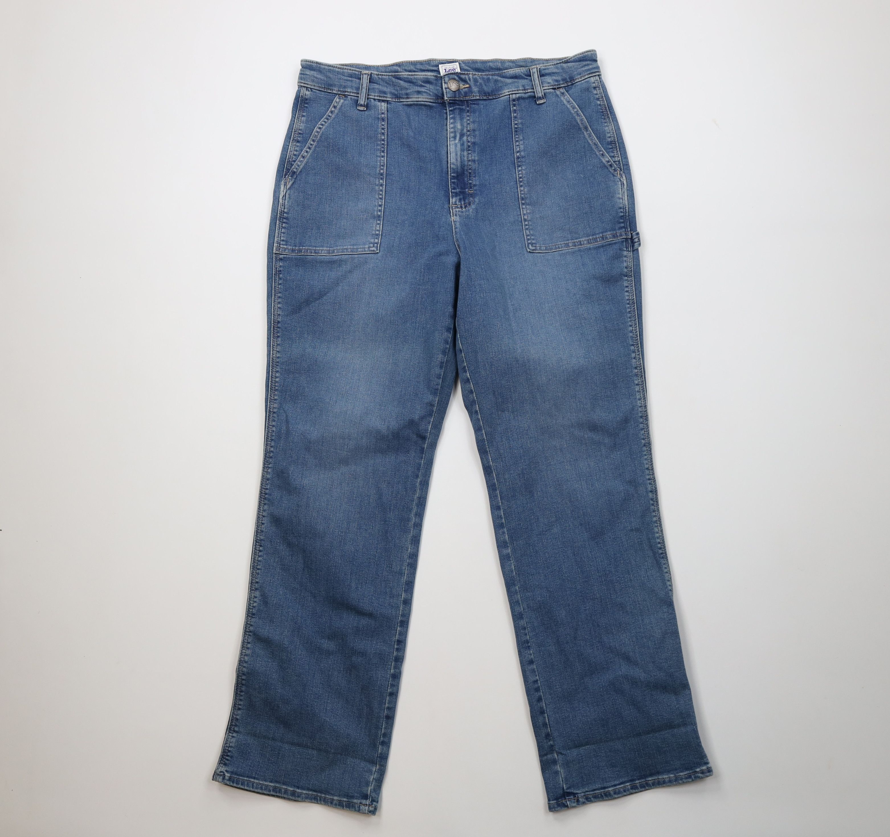 Lee Vintage Lee Workwear Stretch Utility Wide Leg Dungaree Jeans Size XXL / US 16-18 / IT 52-54 - 1 Thumbnail