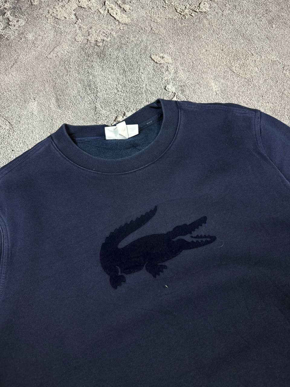 Lacoste Lacoste Navy Velour Logo Faded Sweatshirt Y2K Size US M / EU 48-50 / 2 - 3 Thumbnail