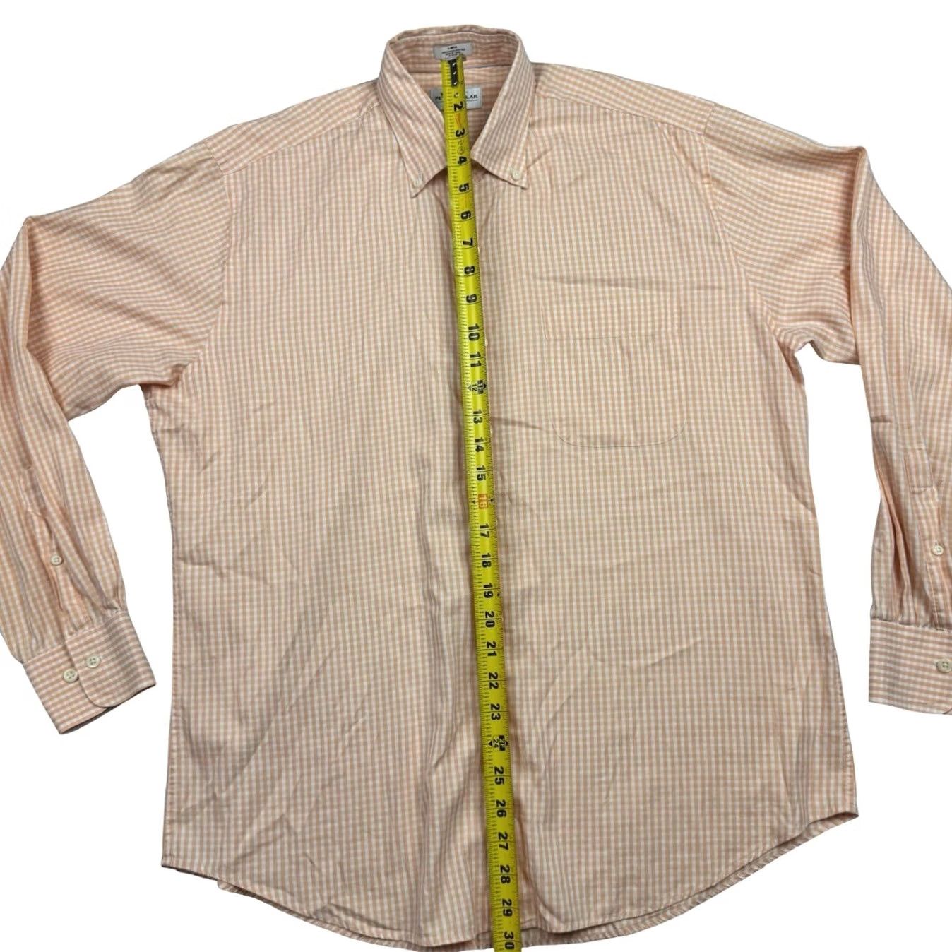 Peter Millar Peter Millar Men's Crown Soft L/S Button Shirt Orange/White Check Large Size US L / EU 52-54 / 3 - 4 Thumbnail