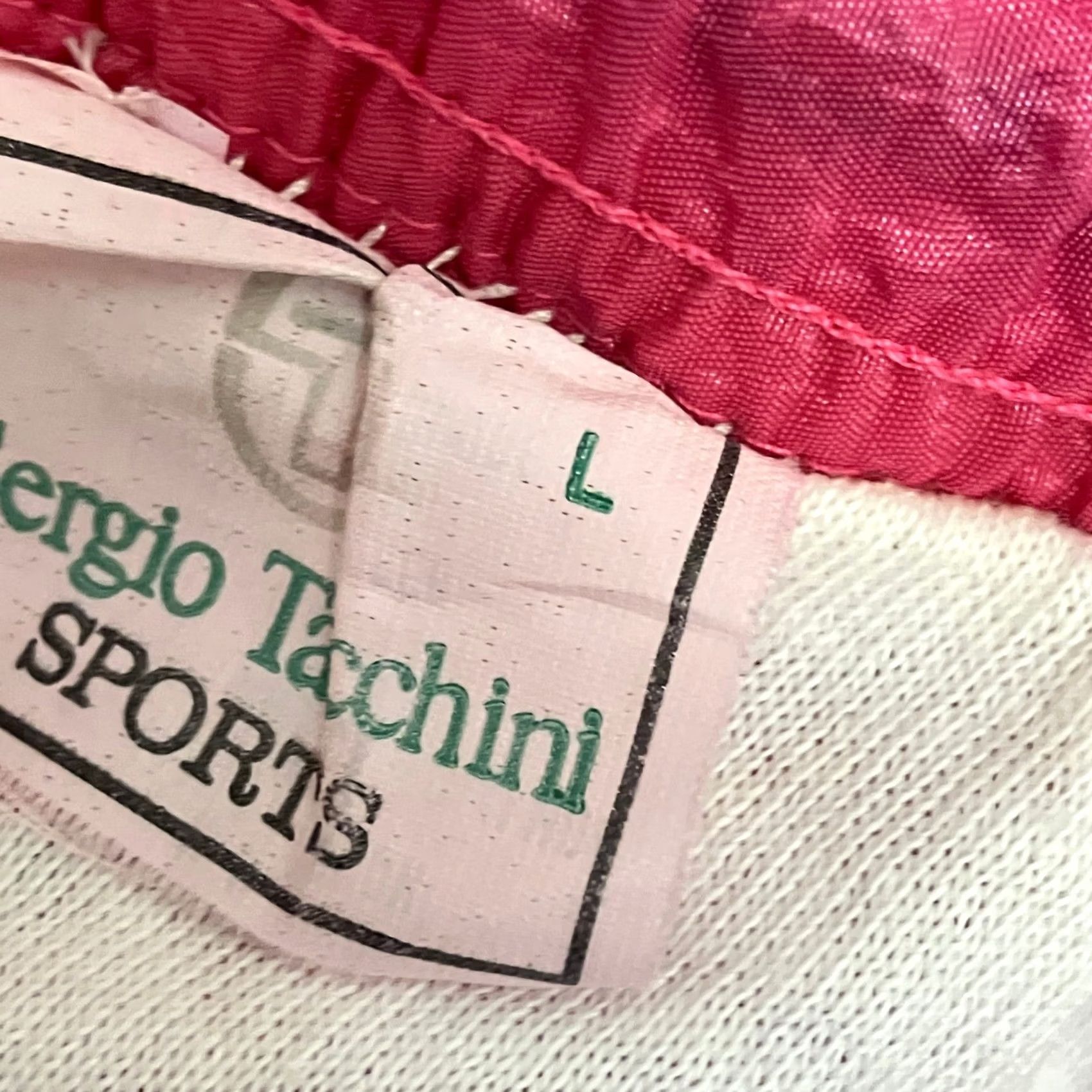 Sergio Tacchini VINTAGE Sergio Tacchini Track Pants Large Pink Retro 90s Shell Sports Festival Size US 33 - 4 Thumbnail