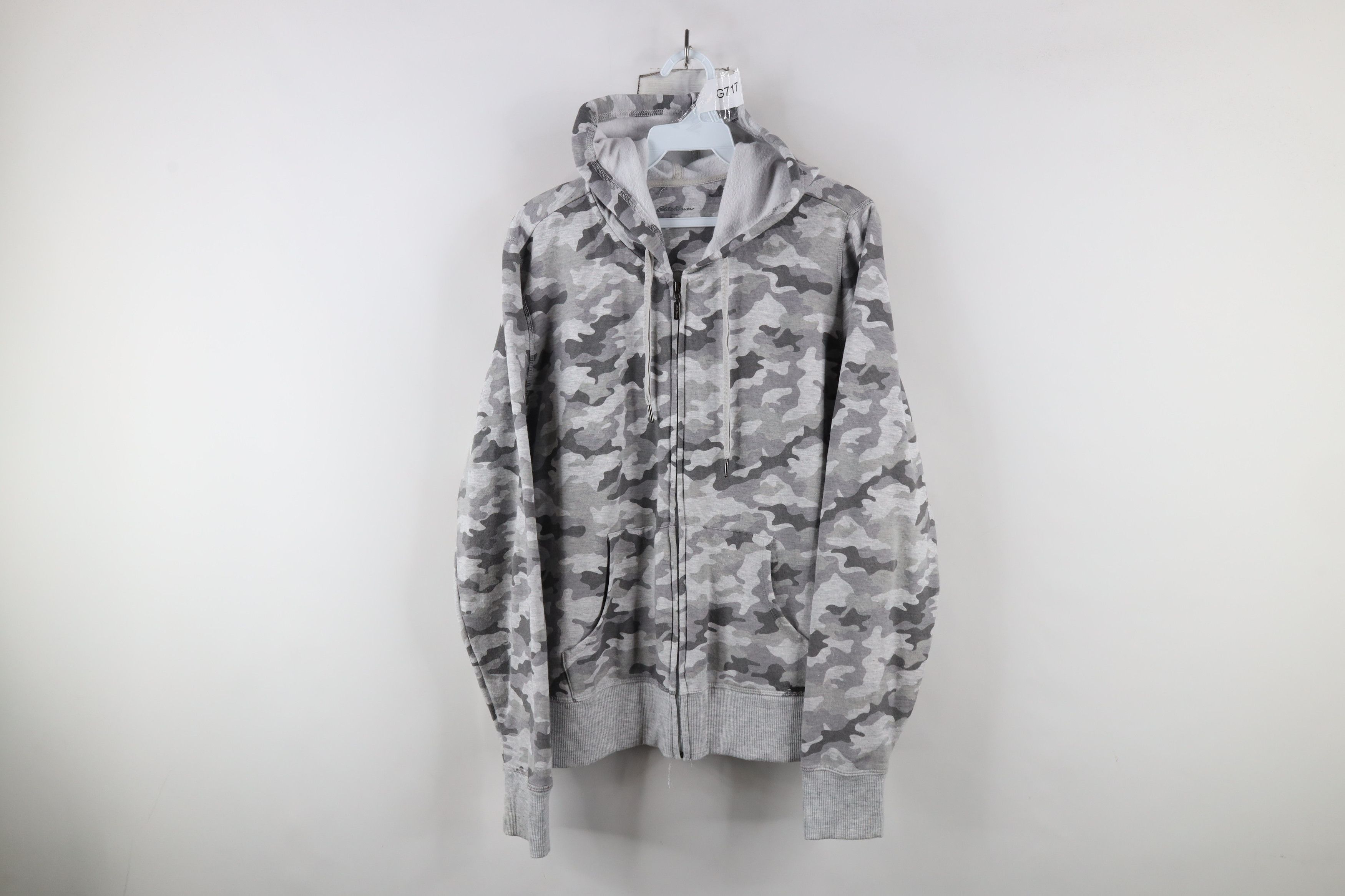 Eddie Bauer × Vintage Eddie Bauer Spell Out Full Zip Camouflage Hoodie Sweatshirt Size L / US 10 / IT 46 - 1 Thumbnail