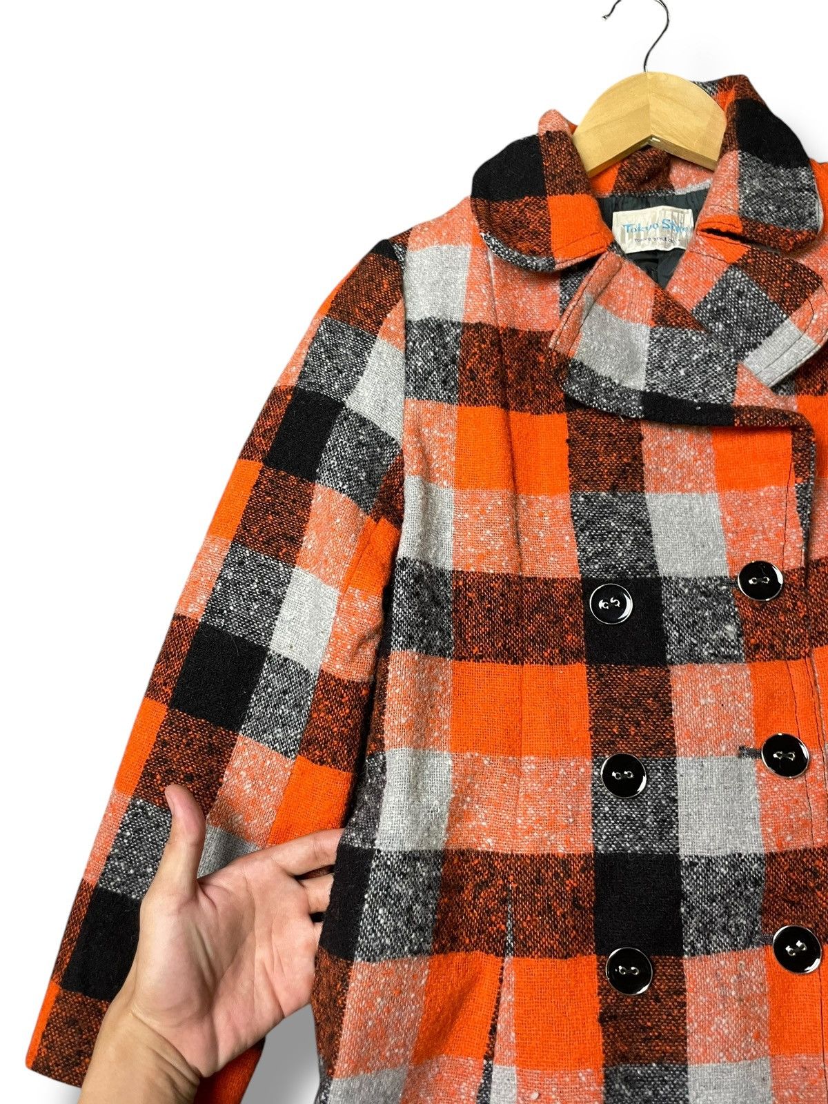 Japanese Brand Tokyo Style Wool Double Breasted Coat (51) Size US XXS / EU 40 - 4 Thumbnail