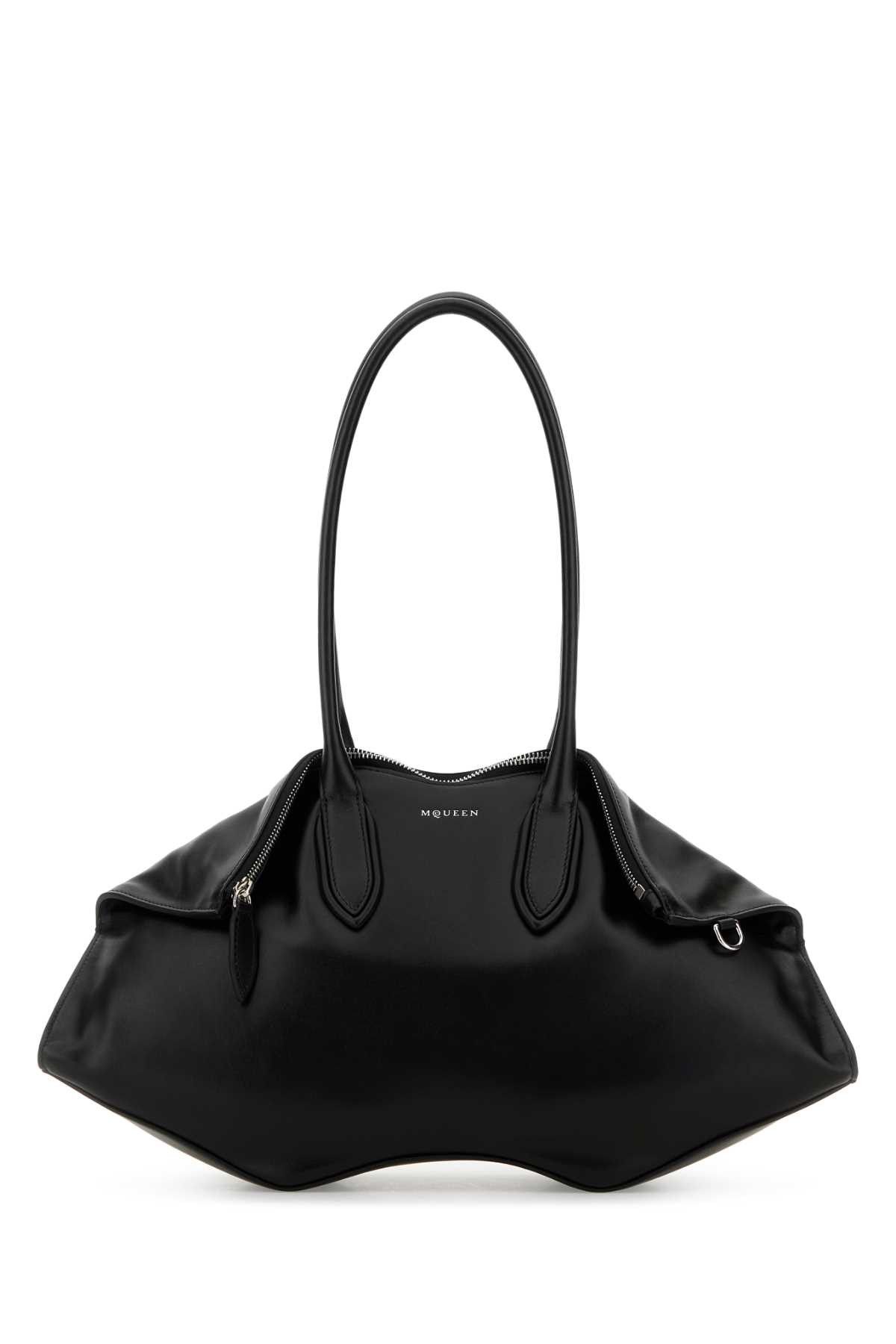 Alexander McQueen Black Leather Manta Shoulder Bag Size ONE SIZE - 1 Thumbnail