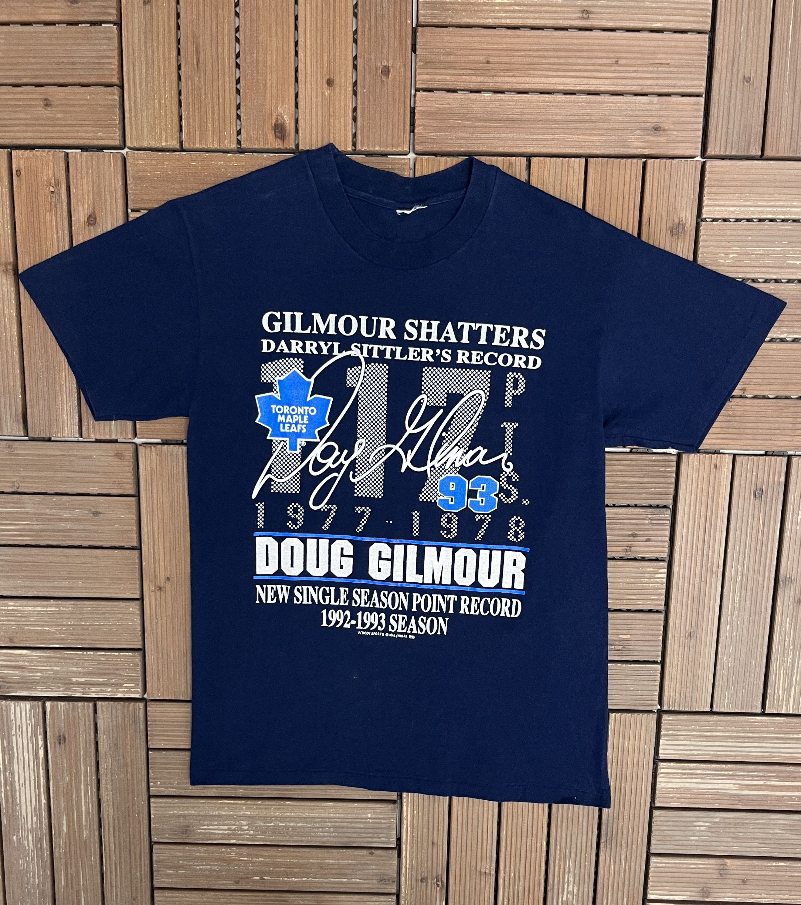 Vintage Toronto Maple Leafs Doug Gilmour Vintage Blue T-Shirt Tee Size US M / EU 48-50 / 2 - 1 Thumbnail
