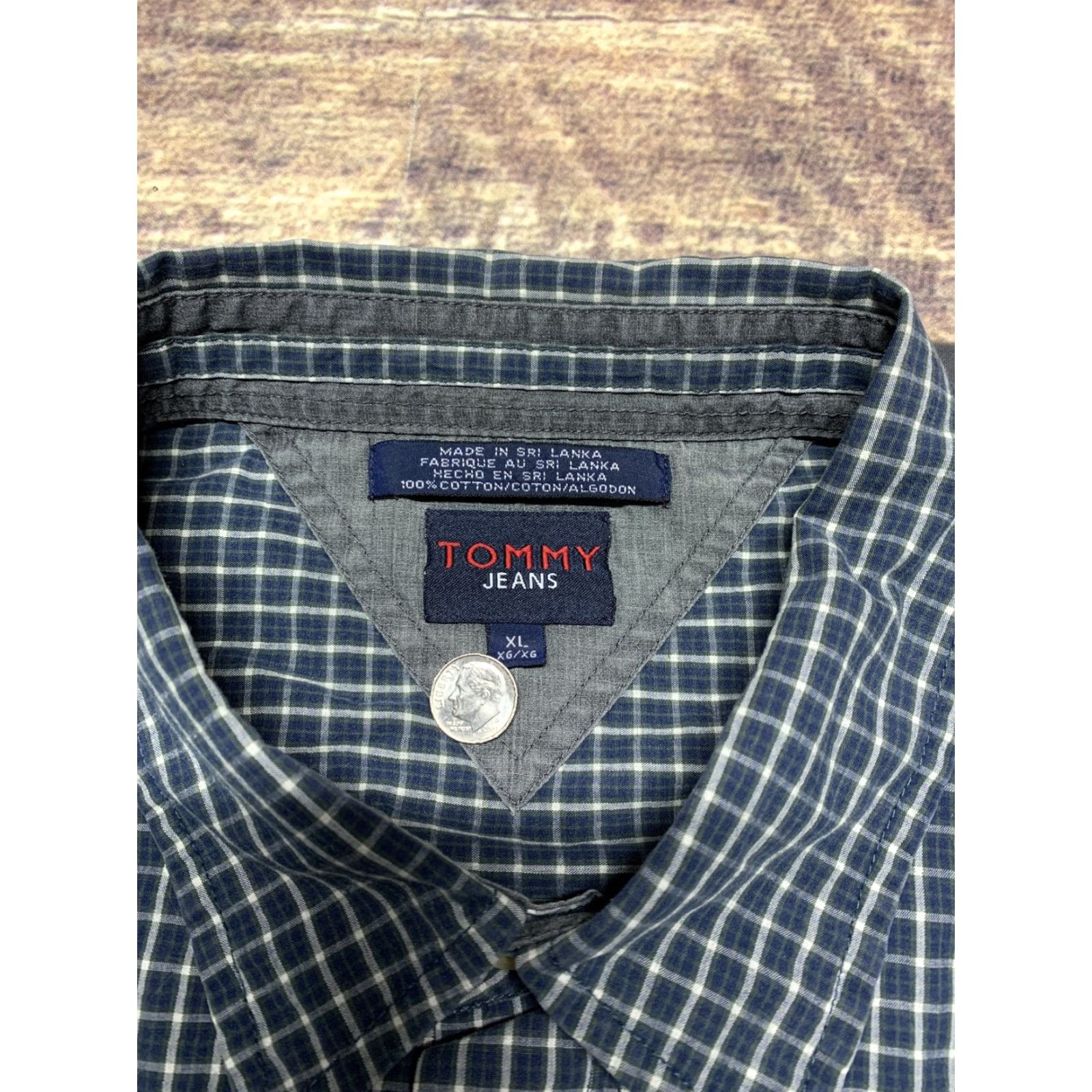 Vintage VINTAGE Tommy Jeans Long Sleeve Shirt Mens XL Blue Plaid Button-Down Pocket 90s Size US XL / EU 56 / 4 - 2 Thumbnail