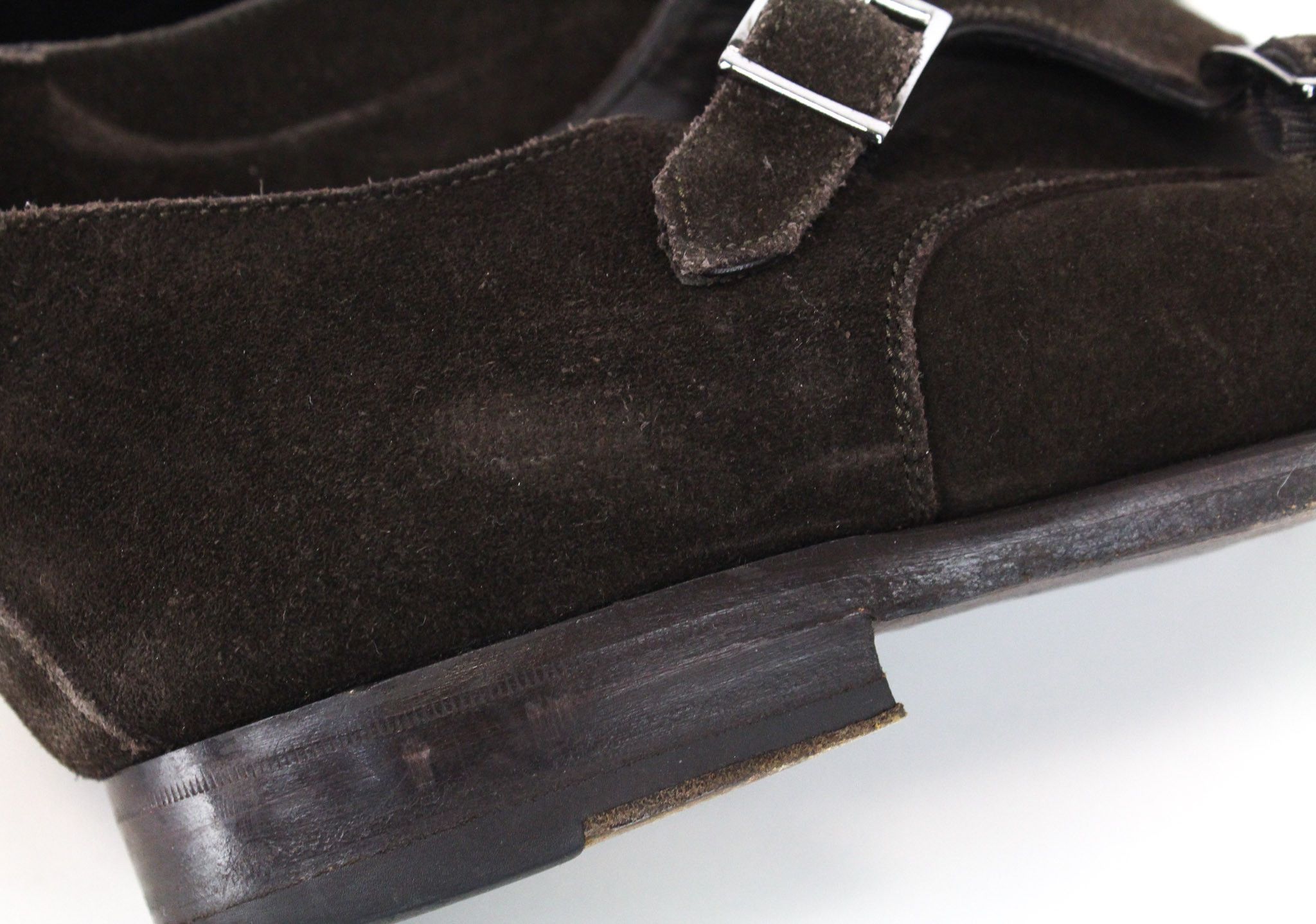 Suitsupply EU39.5 Brown Suede Leather Buckled Shoes 73724 Size US 6.5 / EU 39-40 - 12 Thumbnail