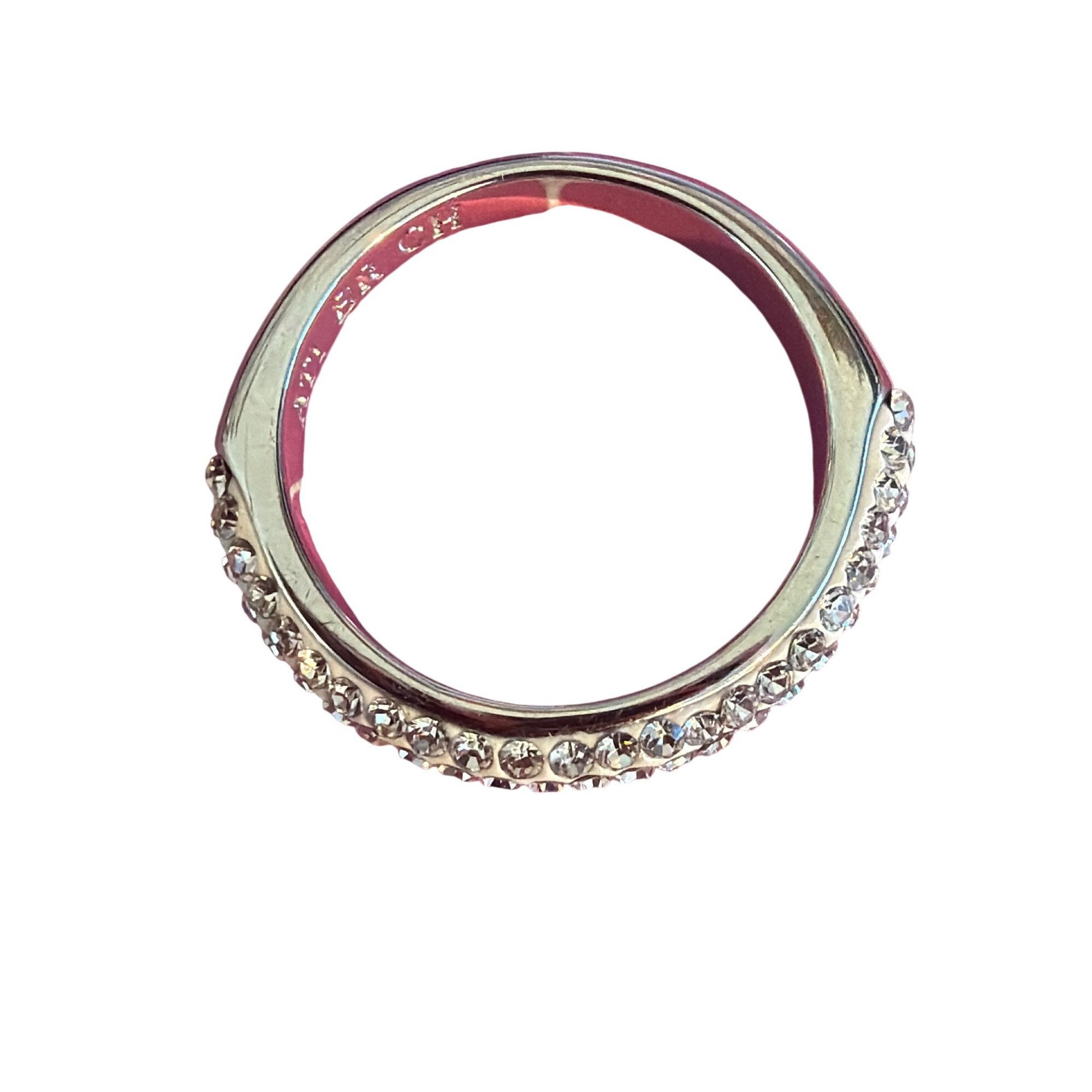 Other Silver Tone Crystal Rhinestone Eternity Band Ring ATI BR CH Size ONE SIZE - 3 Thumbnail