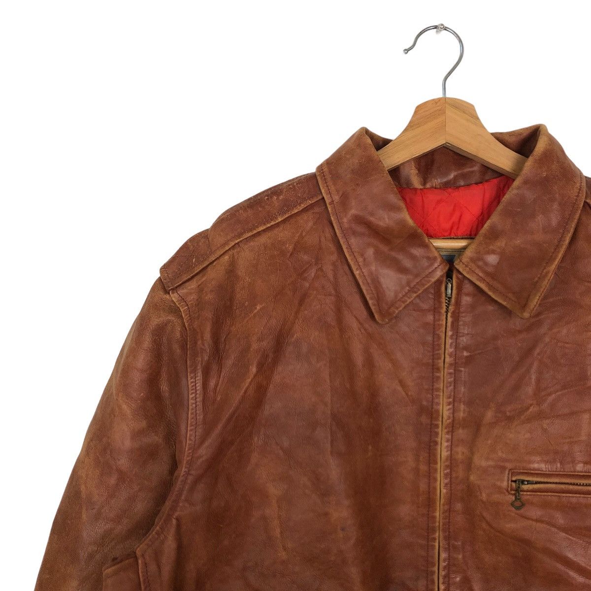 Japanese Brand VINTAGE BOMBER GENUINE LEATHER JACKET TARGATO ITALIA JAPAN Size US M / EU 48-50 / 2 - 6 Thumbnail