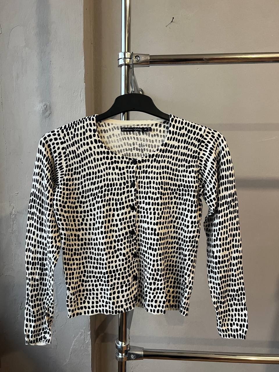 Gudrun Sjoden GUDRUN SJODEN BLACK/WHITE DOTTER LIGHTWEIGHT CARDIGAN XS Size XS / US 0-2 / IT 36-38 - 2 Thumbnail