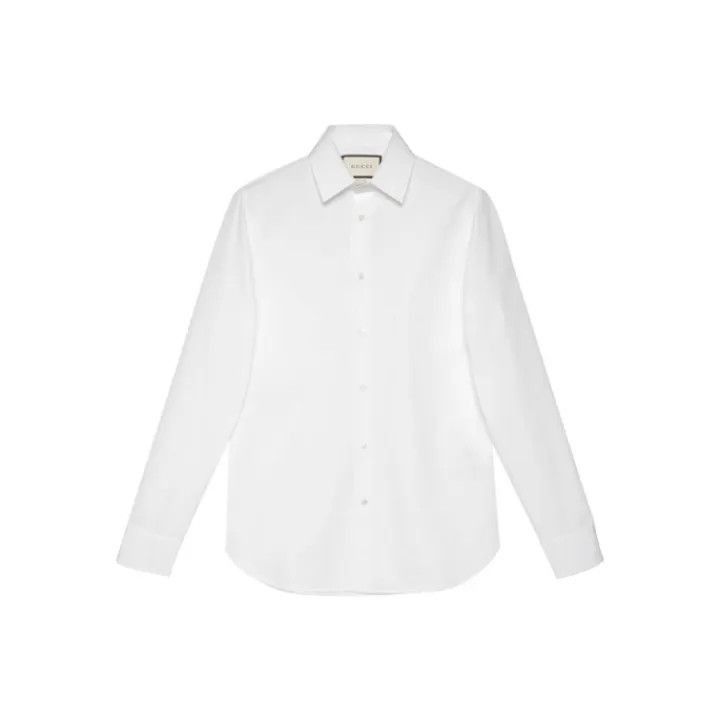 Gucci Gucci Gucci Men's White Long Sleeve Button-Up Shirt -2506 Size US L / EU 52-54 / 3 - 1 Thumbnail