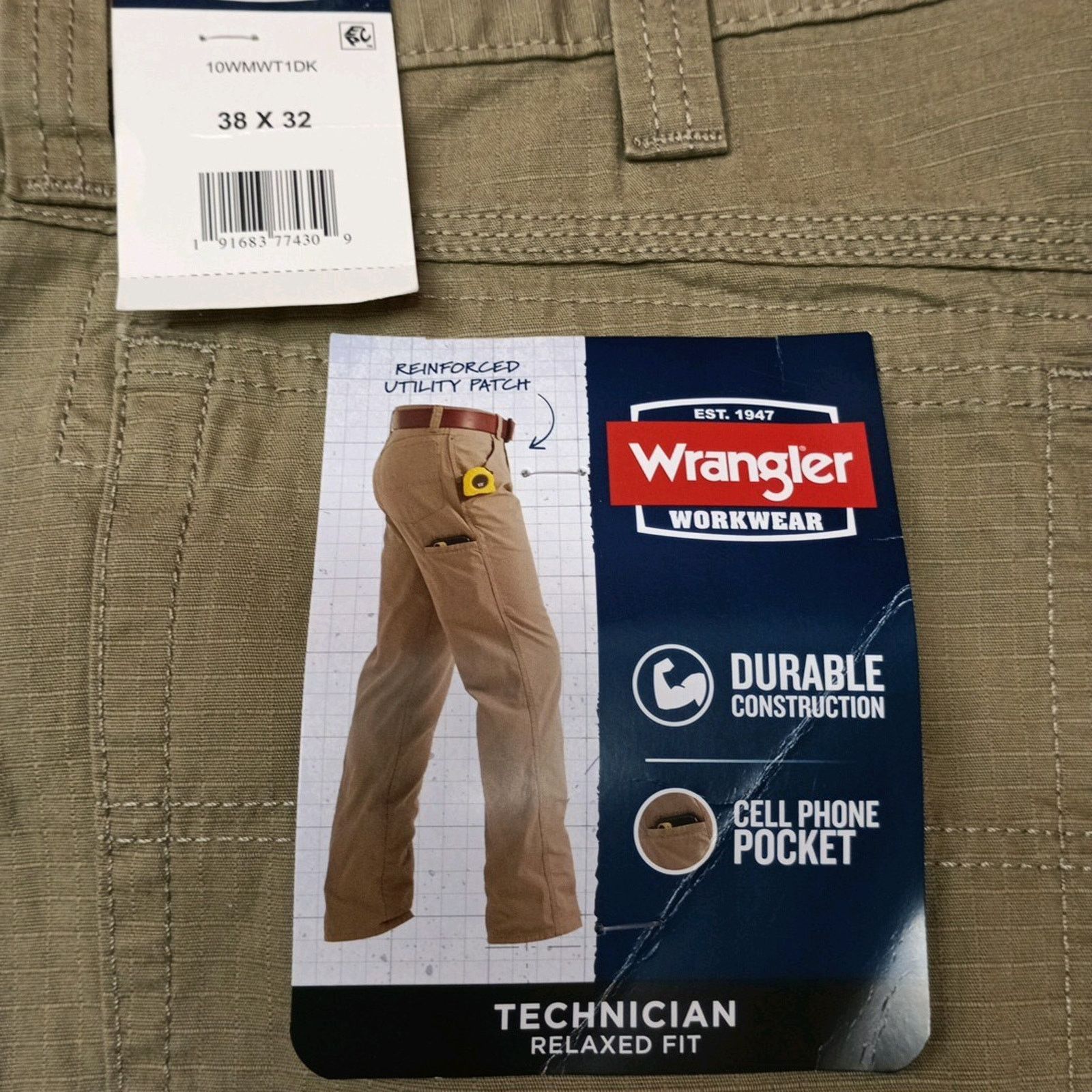 Wrangler Wrangler Technician Ripstop Pants Men's 38x32 Dark Khaki Size US 38 / EU 54 - 2 Thumbnail