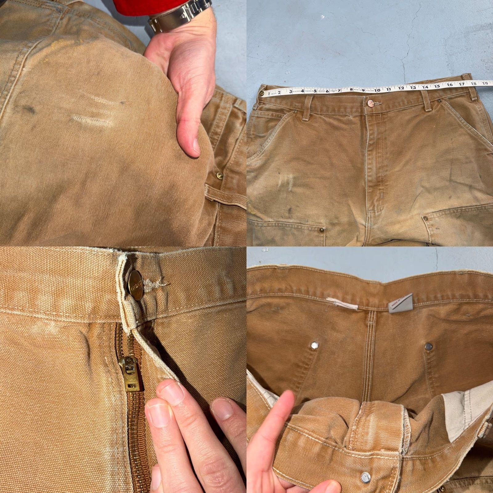 Carhartt VINTAGE Carhartt Pants Carpenter 36 Brown Brown 36x28 Carhartt VTG Double Knee USA 5-Pocket Design Mens Size US 36 / EU 52 - 8 Thumbnail