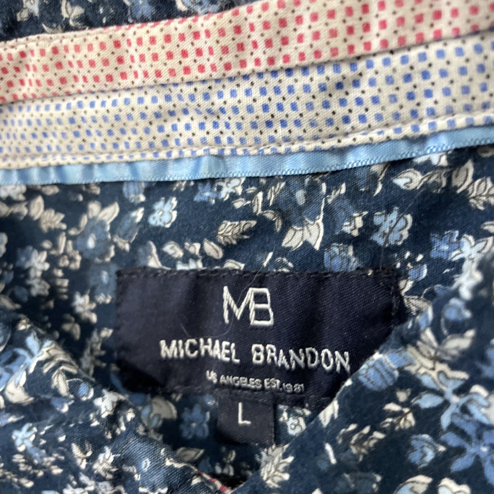 Vintage VINTAGE Michael Brandon Button Shirt Men L Blue Floral Preppy Nature Casual Spread Large Size US L / EU 52-54 / 3 - 6 Thumbnail