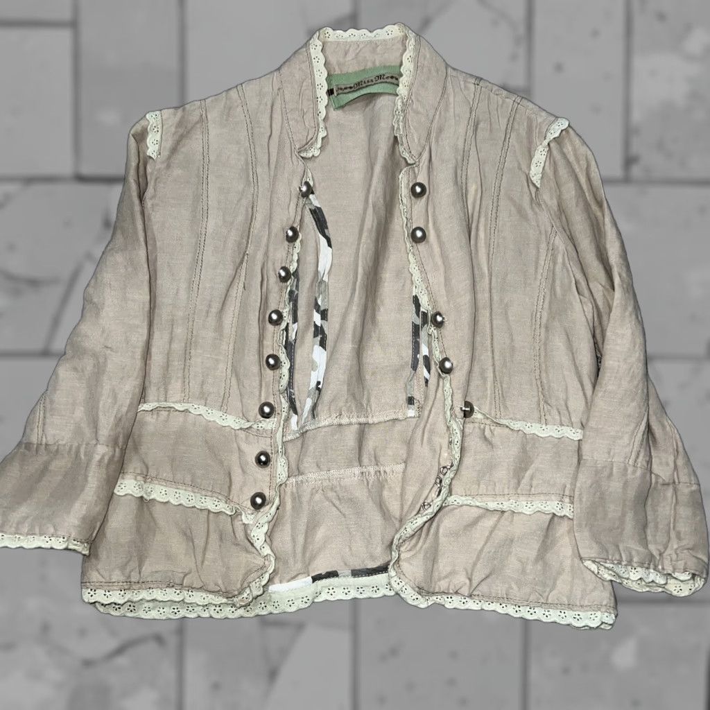 Miss Me VINTAGE Miss Me Shirt Button-Up Women’s Size S Beige Light Jacket Size S / US 4 / IT 40 - 1 Thumbnail