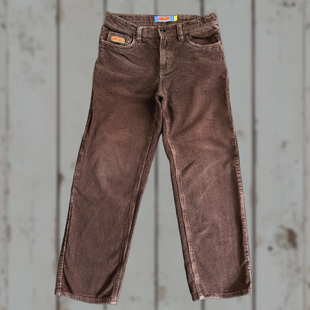 Empyre Empyre Pants Boss Relax Corduroy Wide-Leg 90s Grunge Skater Mens 26 x 26 Brown Corduroy Embroidered Logo Button Zipper 5-Pocket Straight Casual Size US 26 / EU 42 - 1 Thumbnail