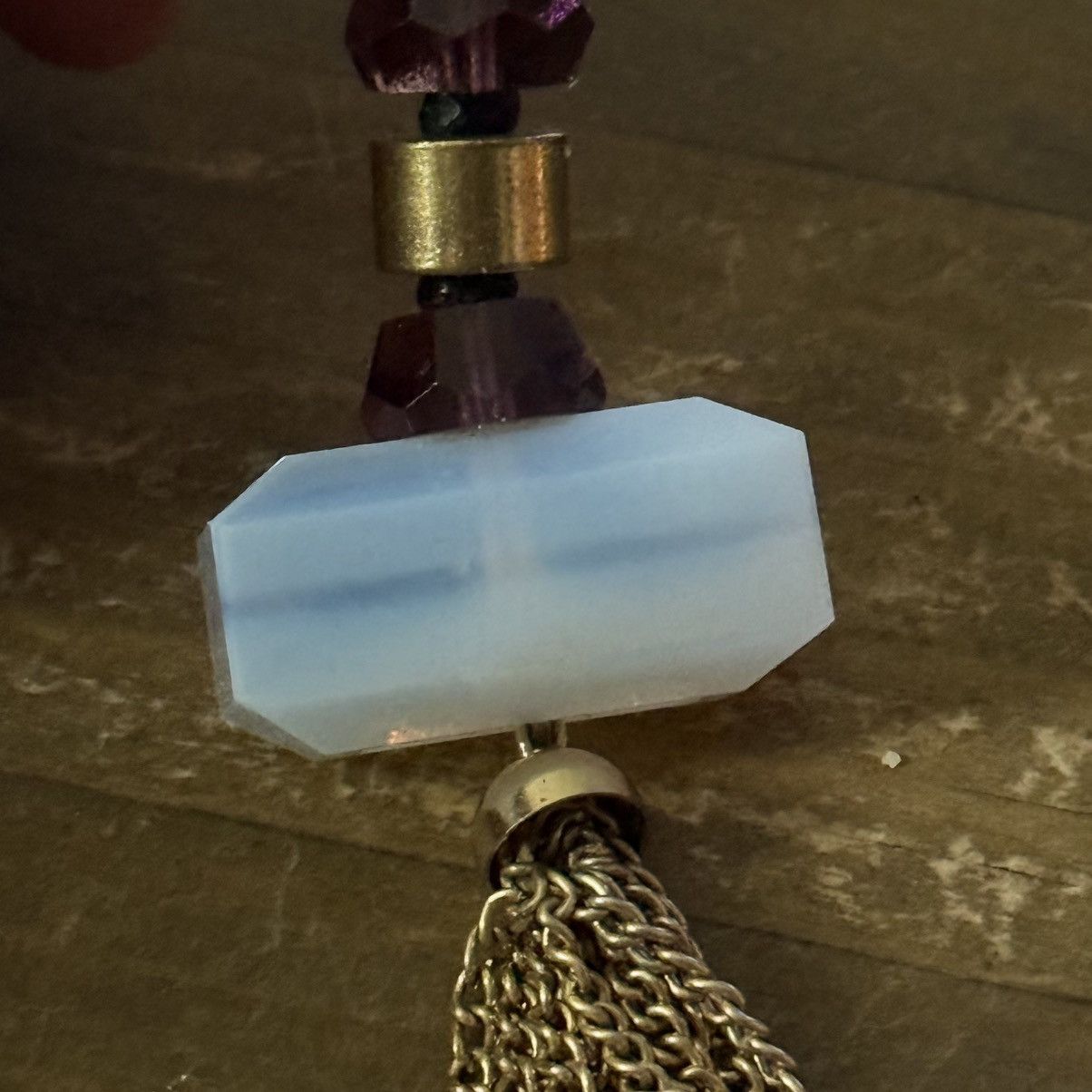 Vintage Vintage gold tone Opalite tassel pendant necklace Size ONE SIZE - 5 Thumbnail