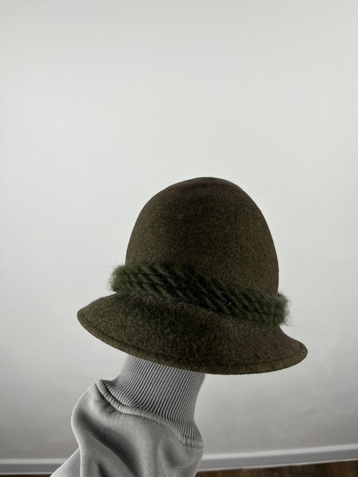 Vintage Vintage Austrian Wool Felt Alpine Hat Green Loden Style Size ONE SIZE - 5 Thumbnail