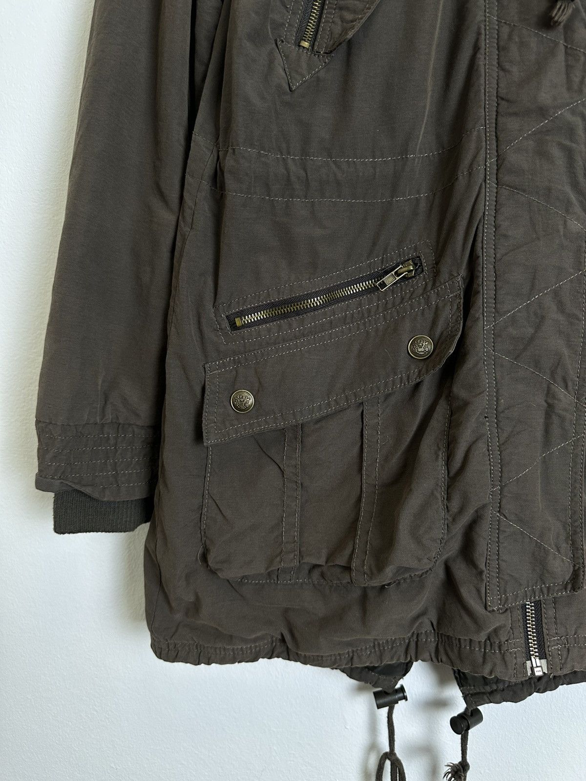 Le Grande Bleu (L.G.B.) 00’s Sorridere Multiple Pocket Fur Hoodie Parachute Jacket Size US M / EU 48-50 / 2 - 11 Thumbnail